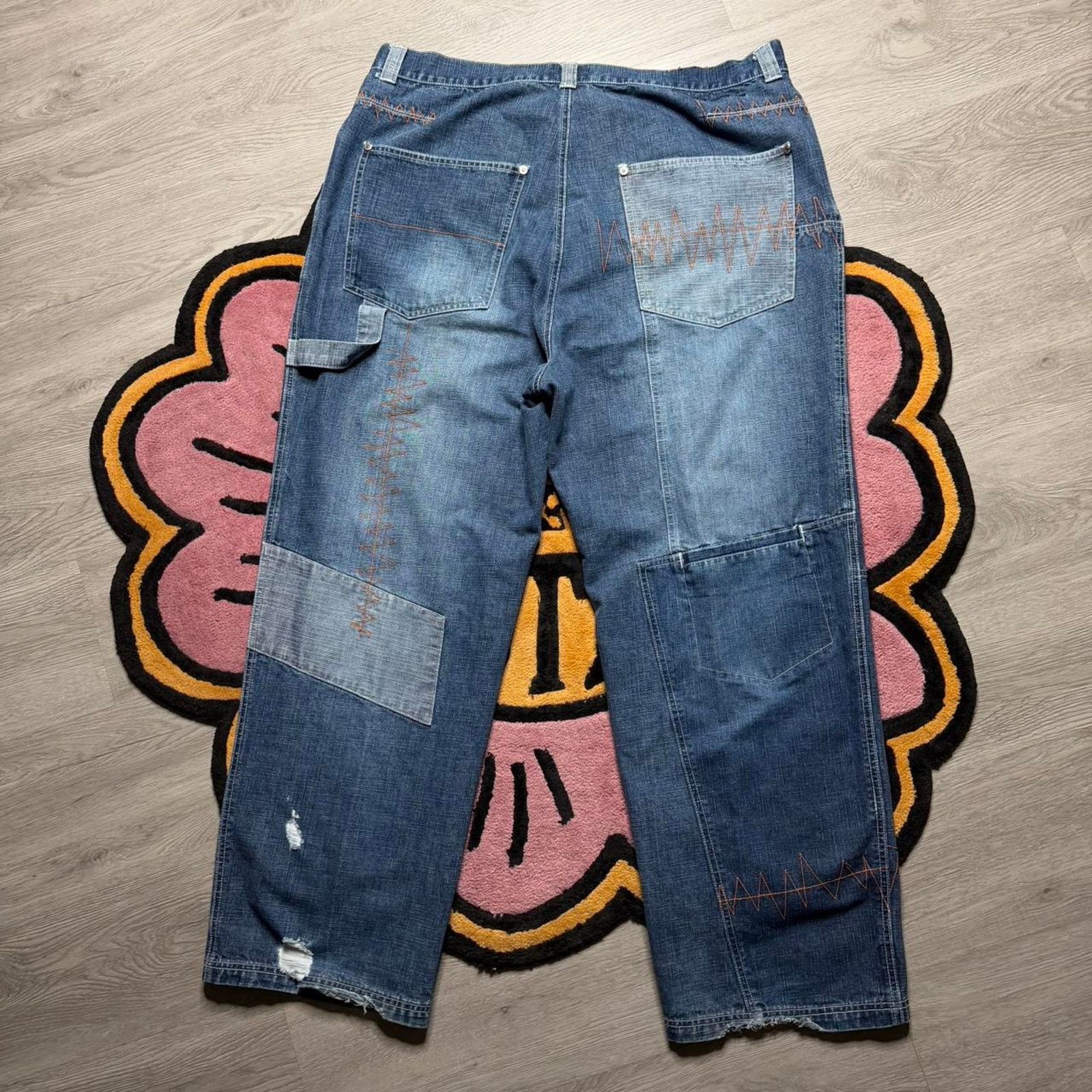 Vintage Vintage Y2K Bucker Baggy Loose Fit Patchwork Denim Jeans Size US 42 / EU 58 - 7 Thumbnail