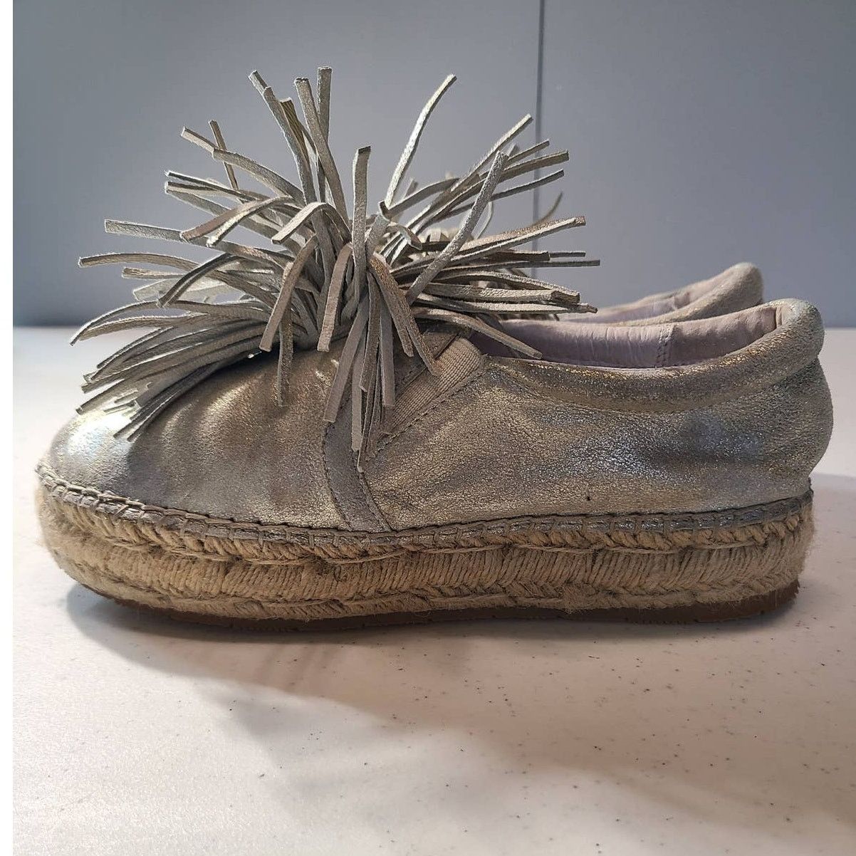 J/Slides J Slides Raoul Espadrilles Pompom Metallic Leather Sneaker 7 Size US 7 / IT 37 - 3 Thumbnail