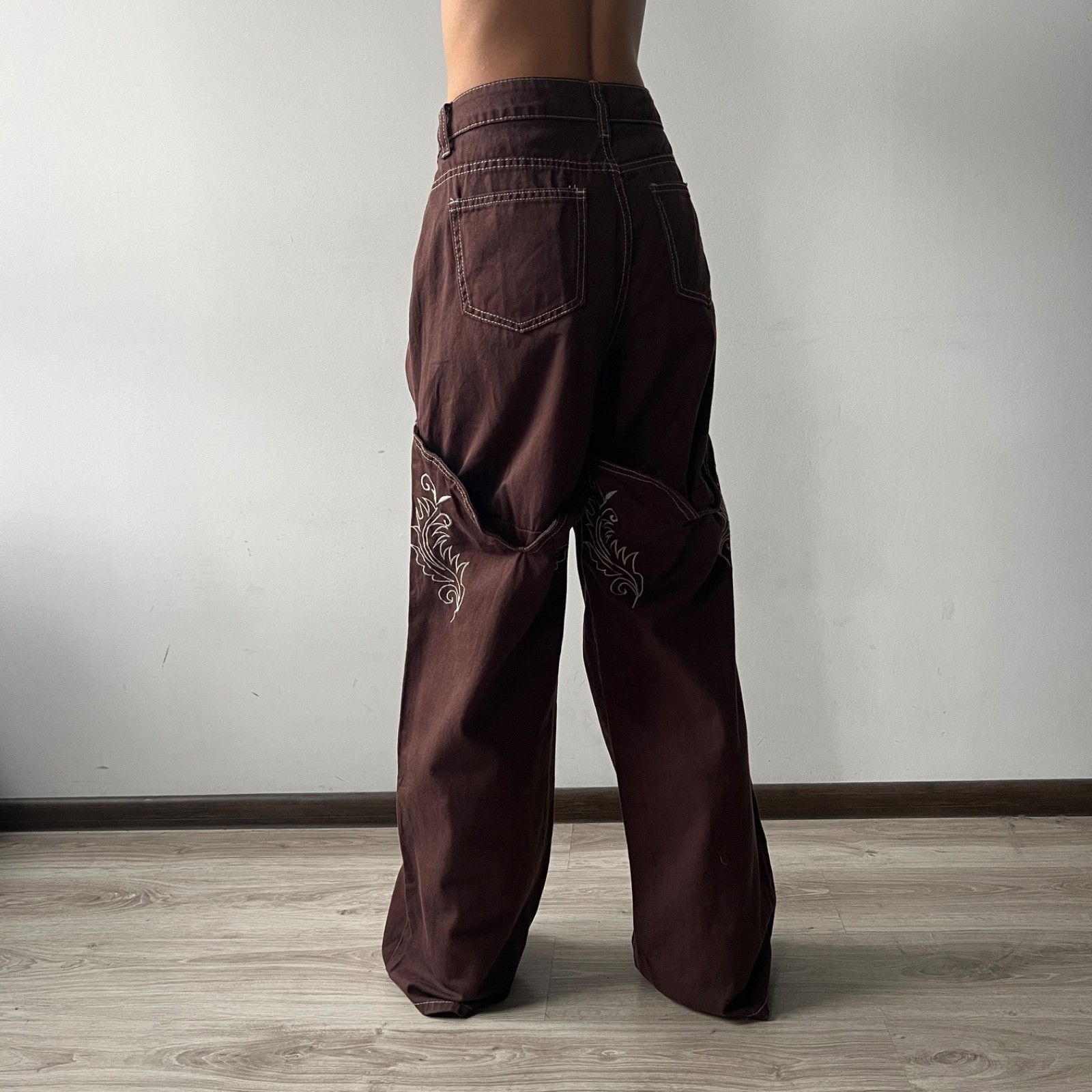 Cowboy Equipment Musera Embroidered Wide Leg Western Y2K Cowboy Jeans 9620AC Size 27" / US 4 / IT 40 - 12 Thumbnail