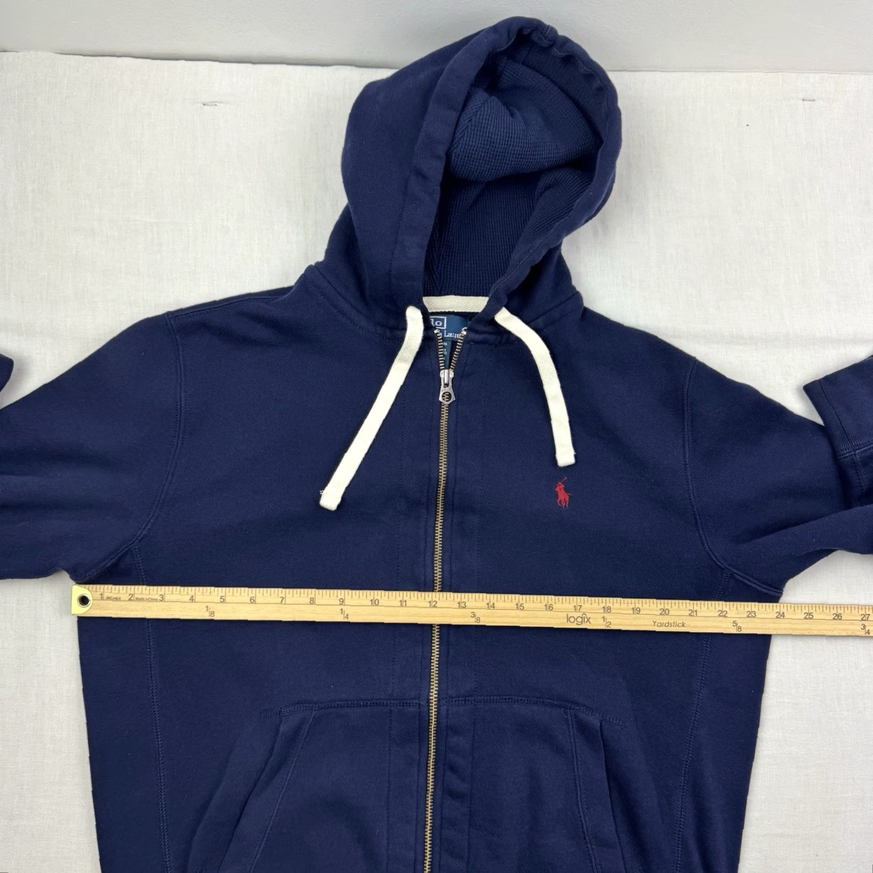 Polo Ralph Lauren VINTAGE Polo Ralph Lauren Hoodie Shirt Adult Large Blue 90s Punk Full Zip Hooded Pockets Mens Size US L / EU 52-54 / 3 - 7 Thumbnail