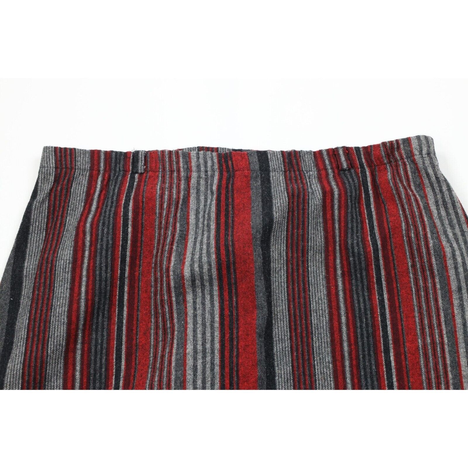 Vintage Vintage 70s Streetwear Wool Blend Tweed Striped Skirt Size 38" / US 16 / IT 52 - 2 Thumbnail