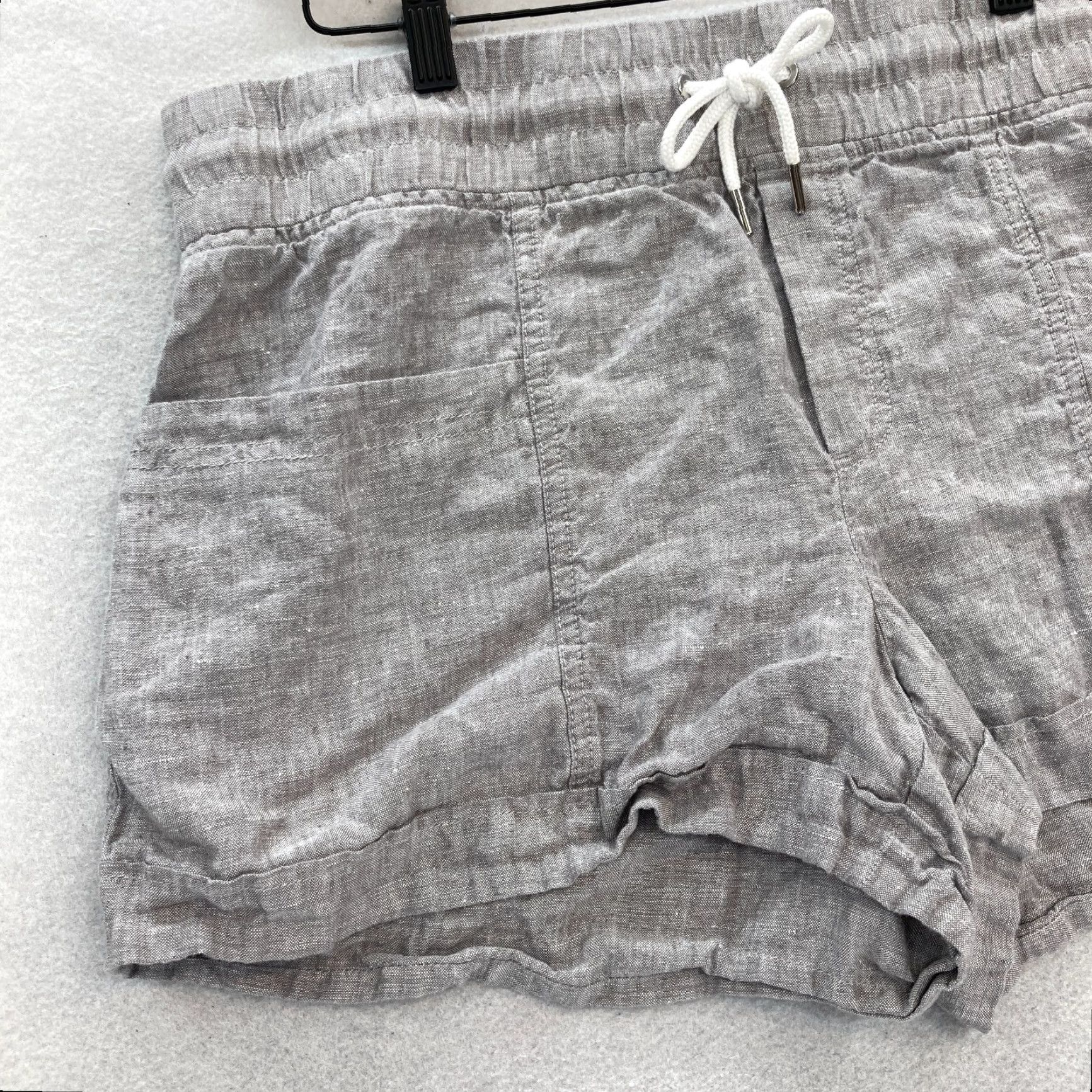 Athleta Athleta Cabo Linen 4" Short Women's 14 Gray Lightweight Drawstring Beach Preppy Linen Chino Shorts Mens? No, Women. Size 36" / US 14 / IT 50 - 2 Thumbnail