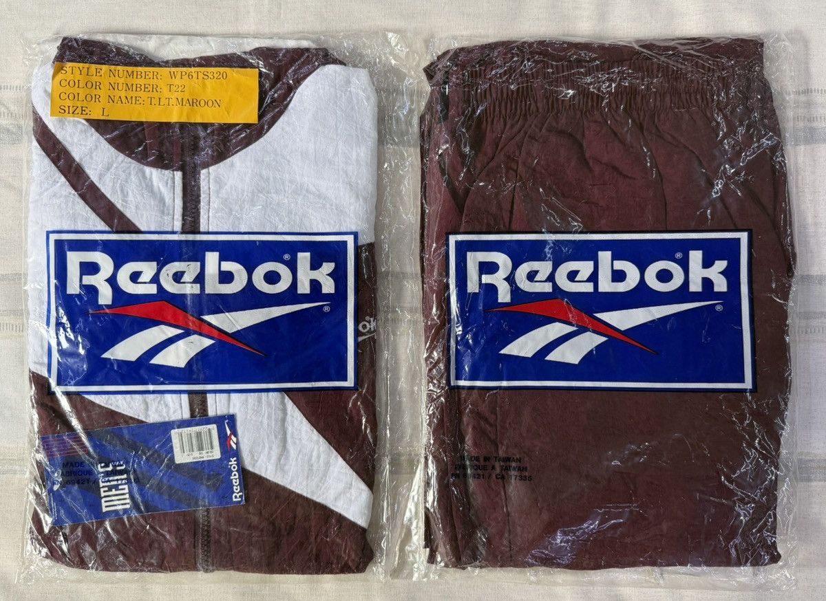 Reebok Vintage 1990s Reebok Warmup Full Tracksuit Maroon Size L Size US L / EU 52-54 / 3 - 13 Thumbnail