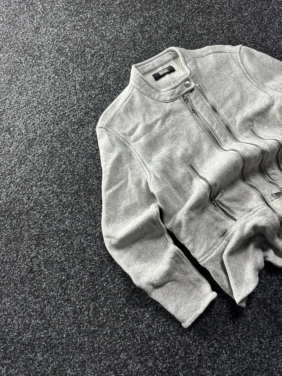 Diesel × If Six Was Nine 🚨90s Diesel Grey MULTIZIP Washed Distressed Zip Sweatshirt Size M / US 6-8 / IT 42-44 - 2 Thumbnail
