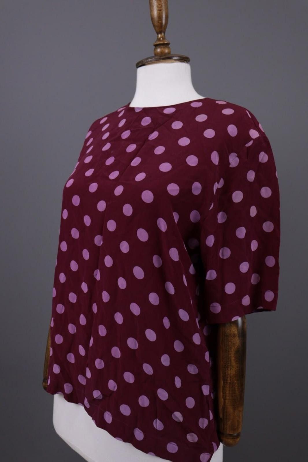 Polo Ralph Lauren Laurel Purple Polka Dot Silk Short Sleeve Top Shirt Size 42 Size M / US 6-8 / IT 42-44 - 9 Thumbnail