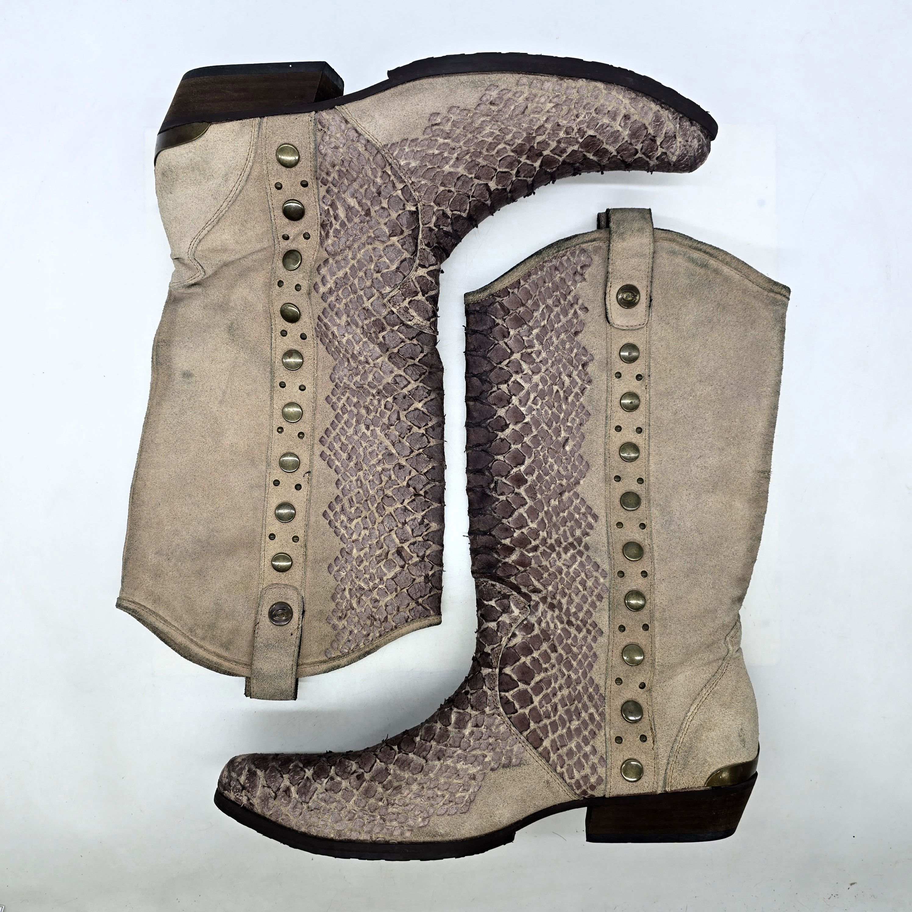 Roberto Cavalli Just Cavalli - Archive Phyton Paneled Western Boots Size US 9 / EU 42 - 4 Thumbnail