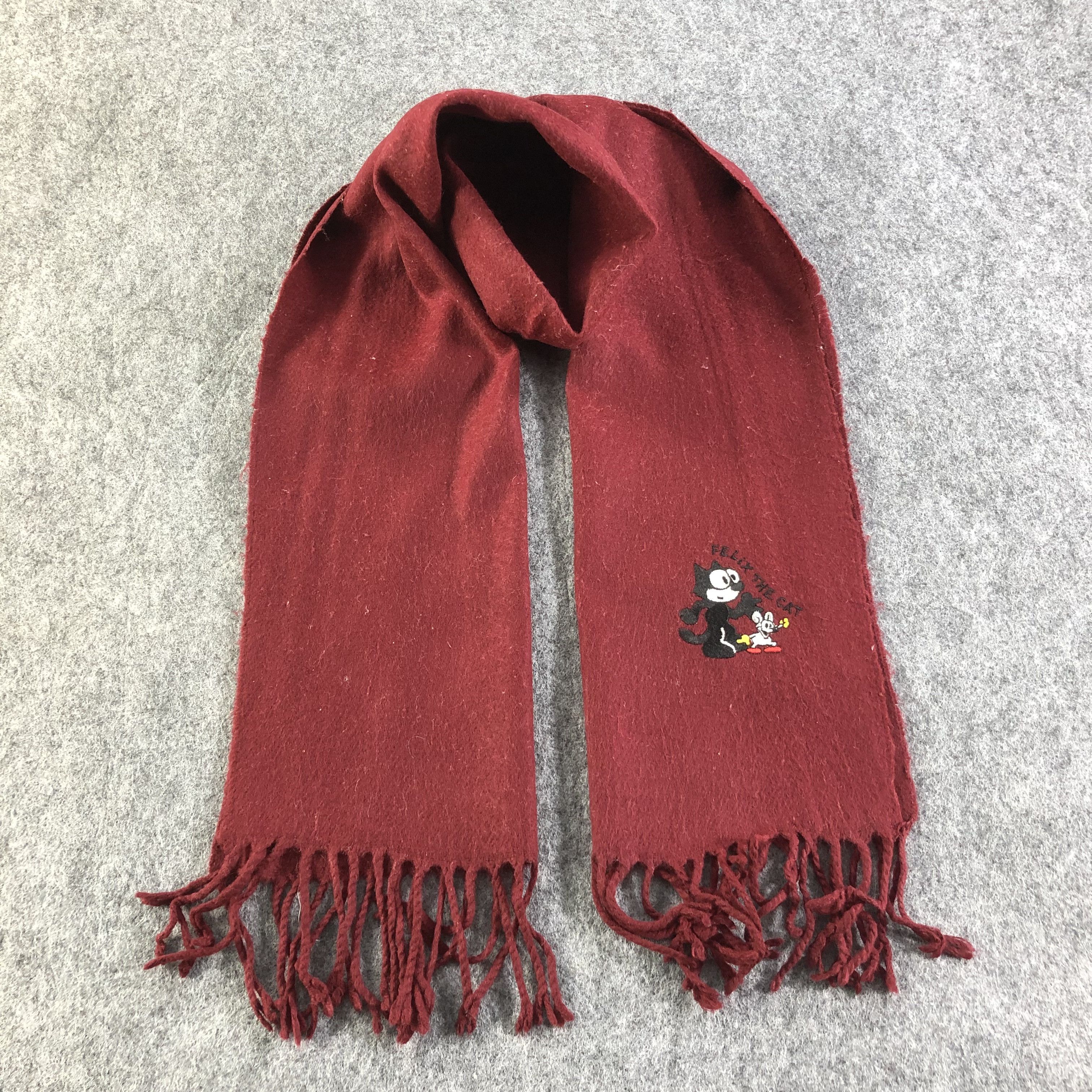 Anime Felix The Cat Burgundy Scarf Muffler V1582 Size ONE SIZE - 1 Thumbnail