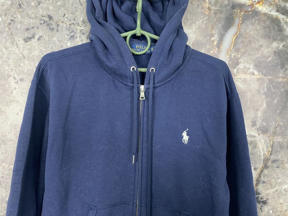 Ralph Lauren POLO RALPH LAUREN Full Zip Sweatshirt Trainer Men's L size cotton navy blue type Vintage Second Hand