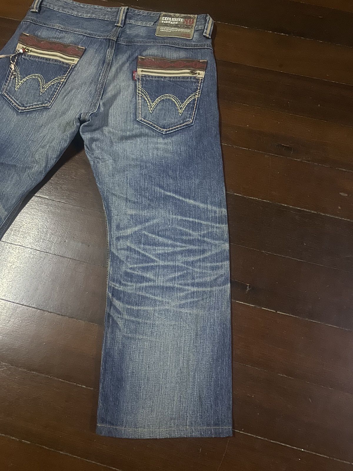 Ed Hardy × Edwin Fire design EDWIN exclusive vintage mud wash clawmark Size US 39 - 4 Thumbnail