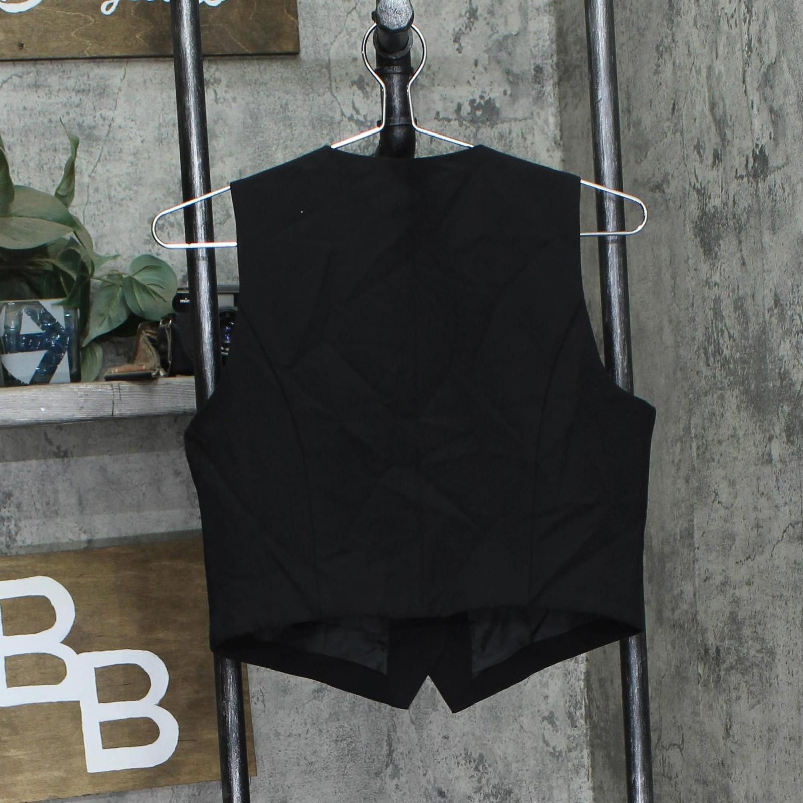 Bar III Nwt Bar Iii Button-front Cropped Vest 100207006pt Black Pm Size M / US 6-8 / IT 42-44 - 2 Thumbnail