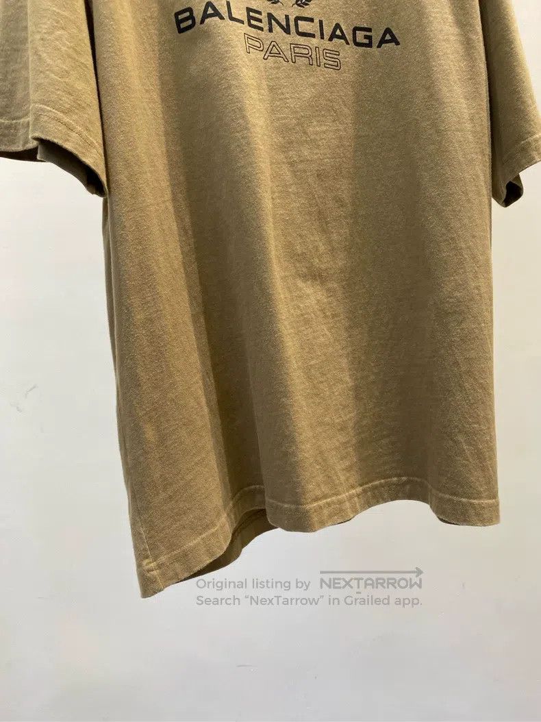 Balenciaga Balenciaga Khaki Wheat Pattern Short Sleeve T-Shirt Size US S / EU 44-46 / 1 - 4 Thumbnail