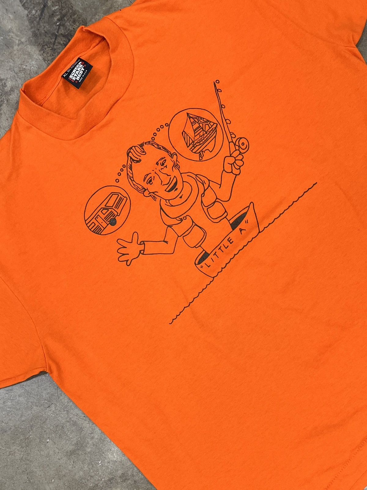 Vintage Vintage Little A Fishing Single Stitch Tee XL Size US XL / EU 56 / 4 - 1 Thumbnail