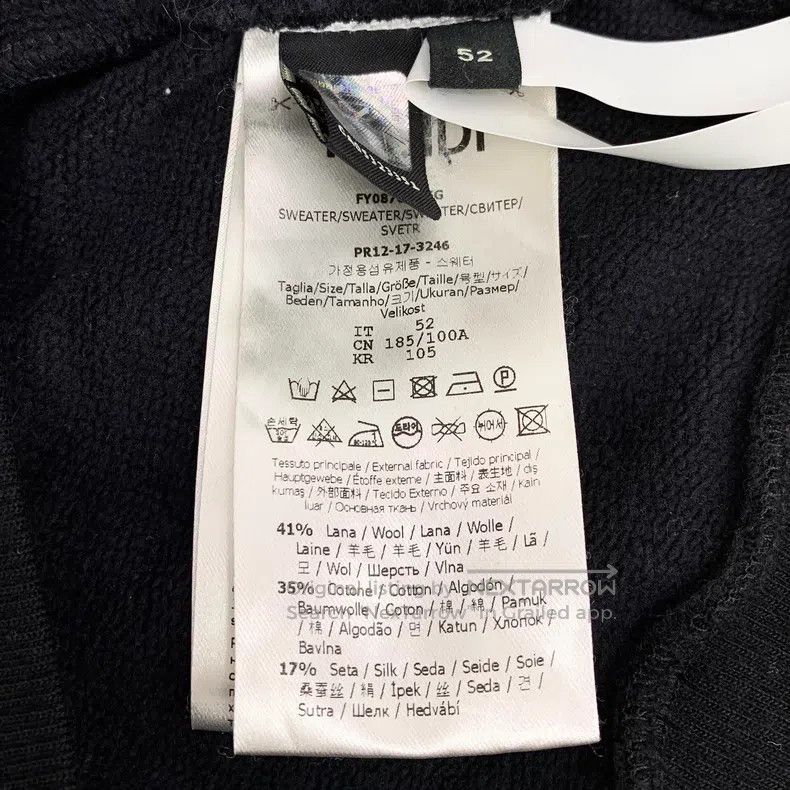 Fendi Fendi Black side logo letter hooded long-sleeve sweatshirt Size US L / EU 52-54 / 3 - 7 Thumbnail