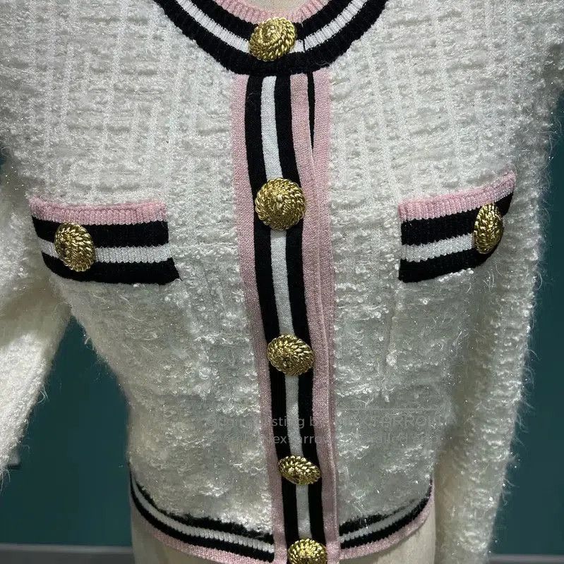 Balmain Balmain Women's White Long Sleeve Cardigan . Size M / US 6-8 / IT 42-44 - 6 Thumbnail