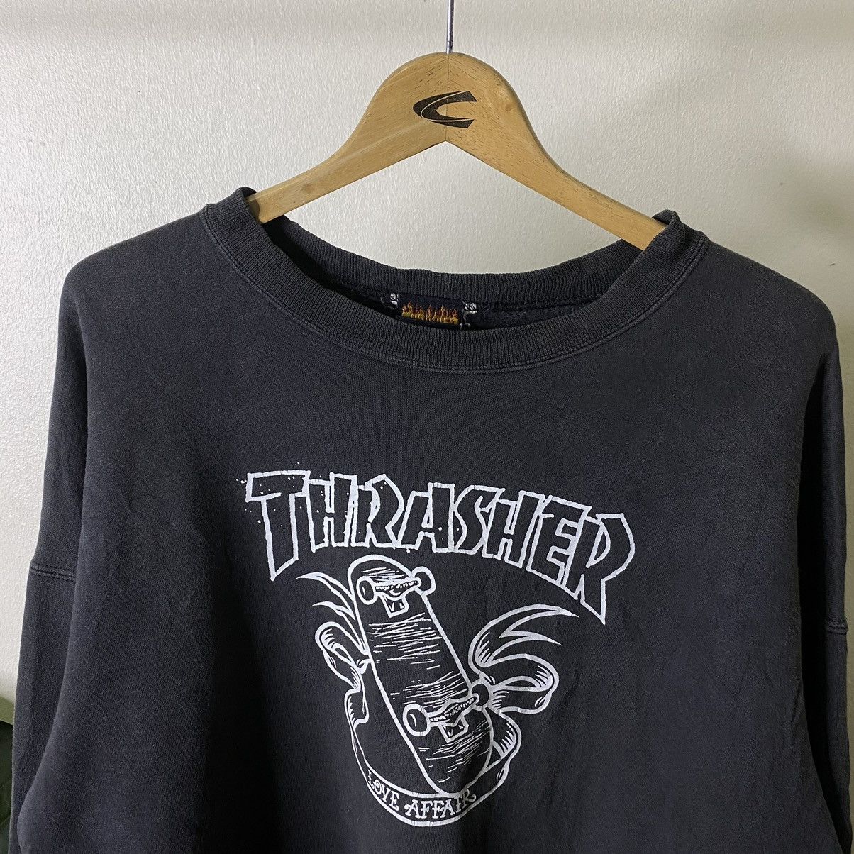Thrasher × Vintage Vintage 1990s Thrasher Skateboard Sweatshirt Size US XL / EU 56 / 4 - 2 Thumbnail