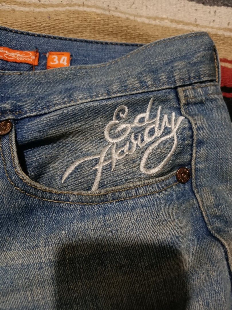 Ed Hardy × Vintage 2000s Ed Hardy Patchwork Embroidered Jeans — Grail Era Piece Size US 32 / EU 48 - 6 Thumbnail