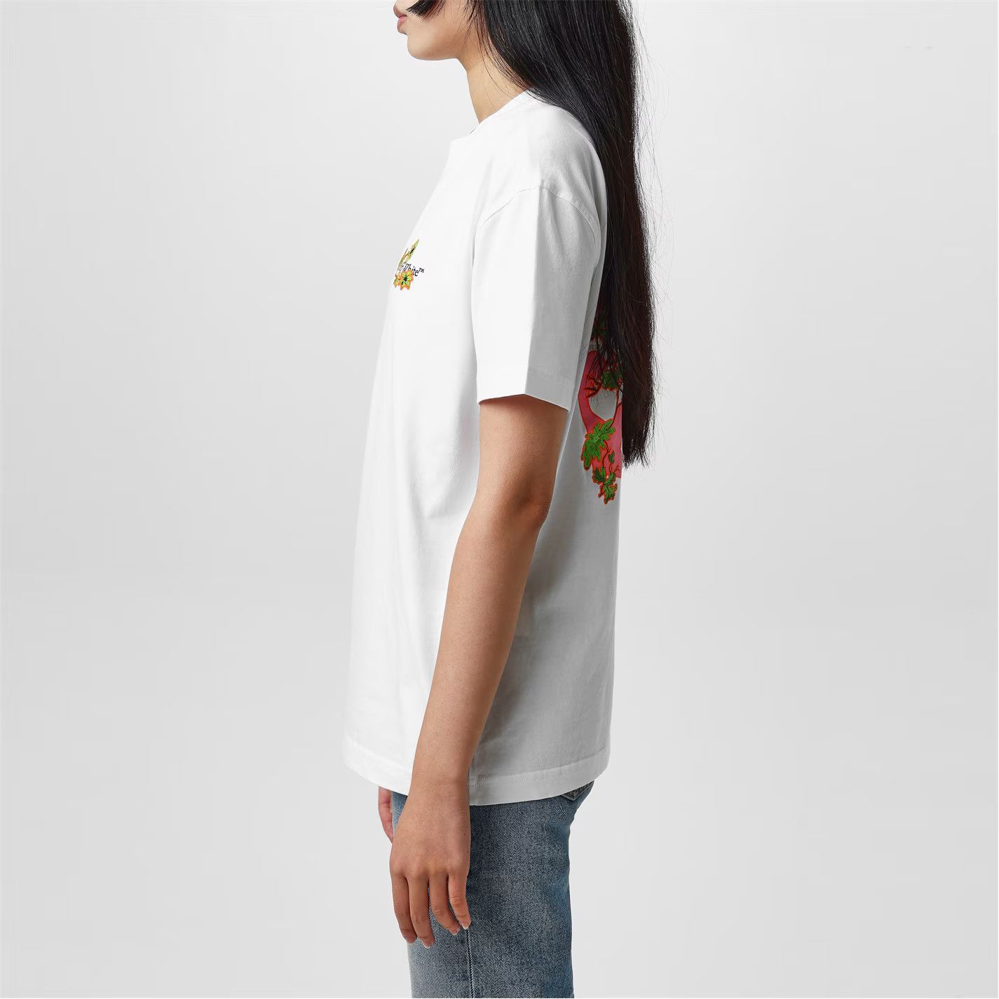 Off-White o1g2r1mq1224 Flower T Shirt in White Size XL / US 12-14 / IT 48-50 - 4 Thumbnail