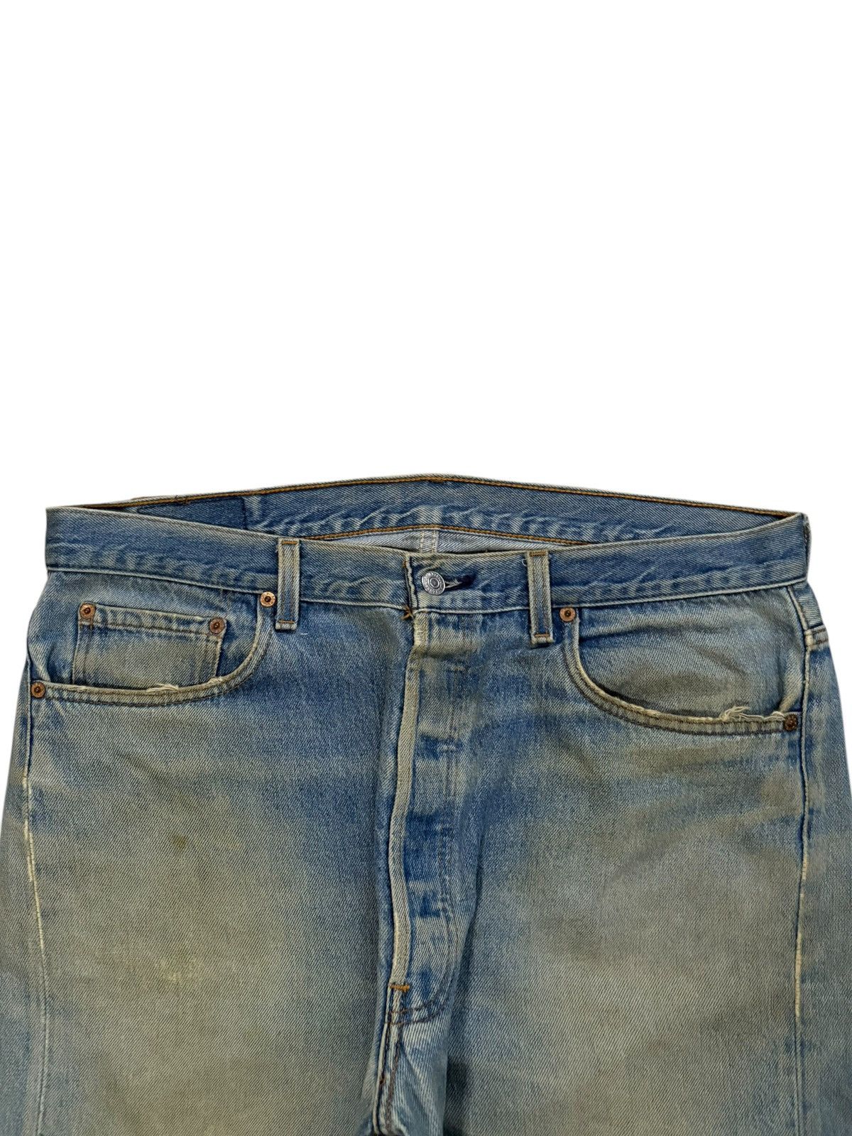 Levi's Vintage 90s Levis 501xx Mud Wash Distressed Baggy Jeans Size US 37 - 4 Thumbnail