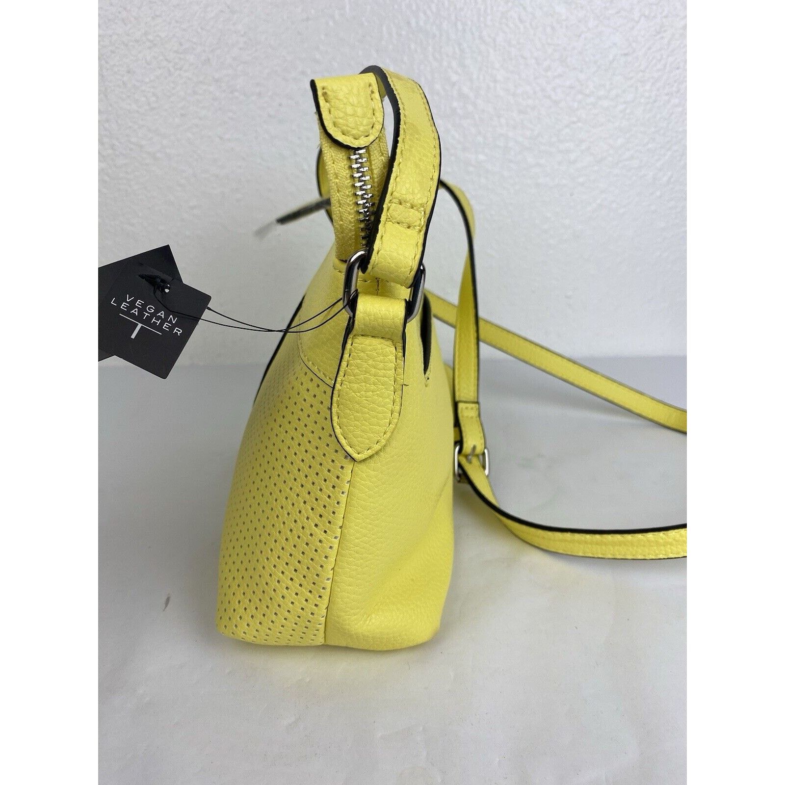 Elie Tahari NWT Tahari Yellow Vegan Leather Crossbody Full Zip Vibrant Size ONE SIZE - 8 Thumbnail
