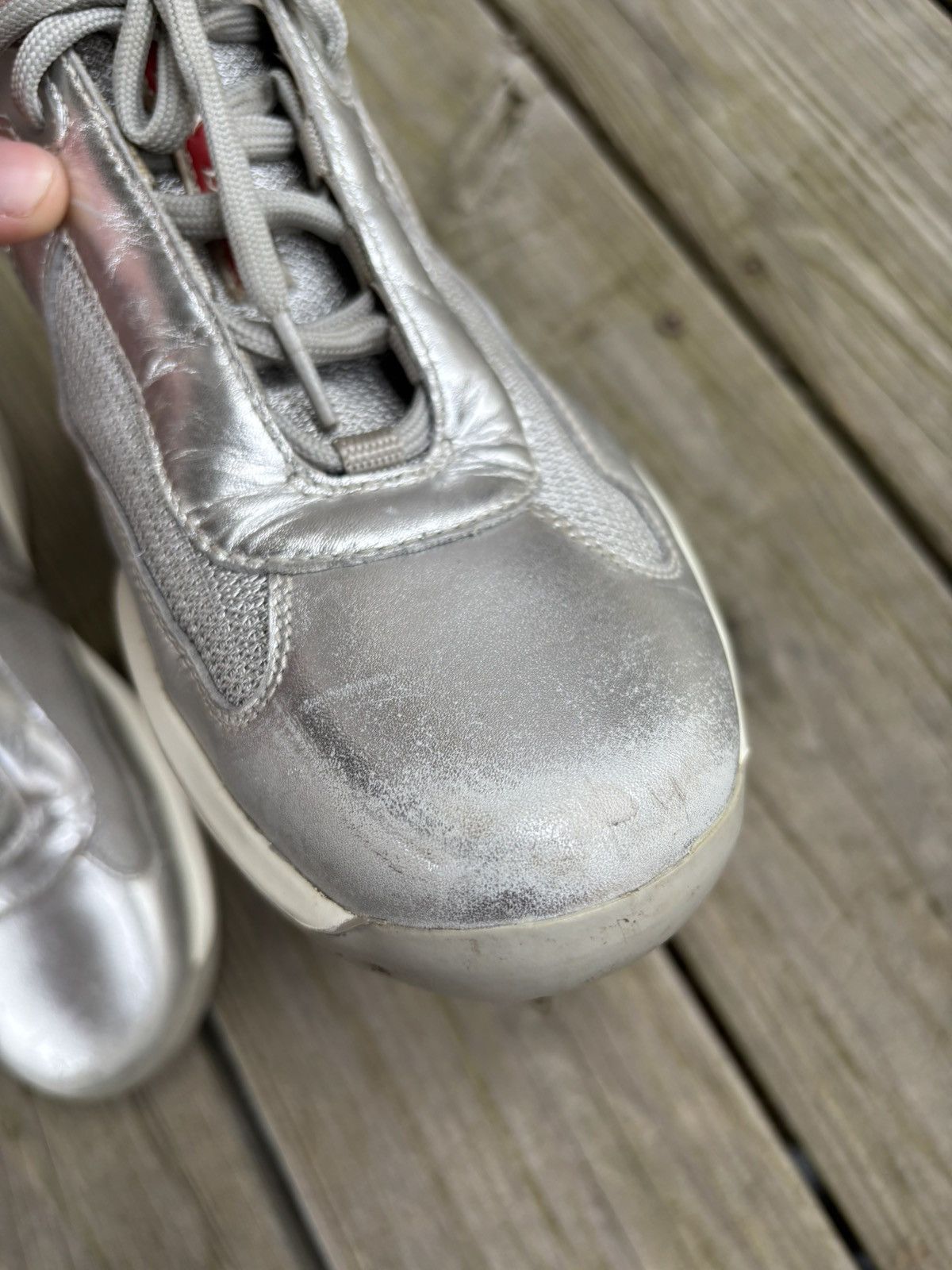Prada Americas Cup Silver Leather Size 9 Size US 9 / EU 42 - 5 Thumbnail