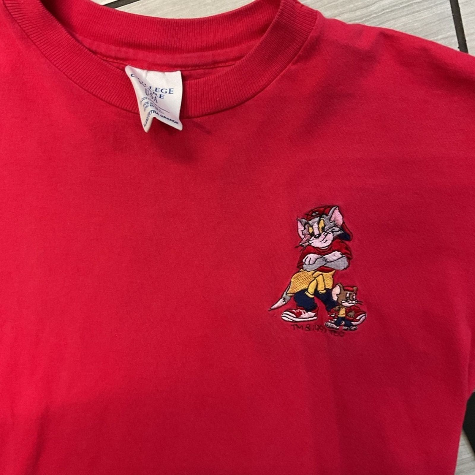 Vintage College Wave USA ''1997'' Tom & Jerry T-Shirt Size XL / US 12-14 / IT 48-50 - 3 Thumbnail
