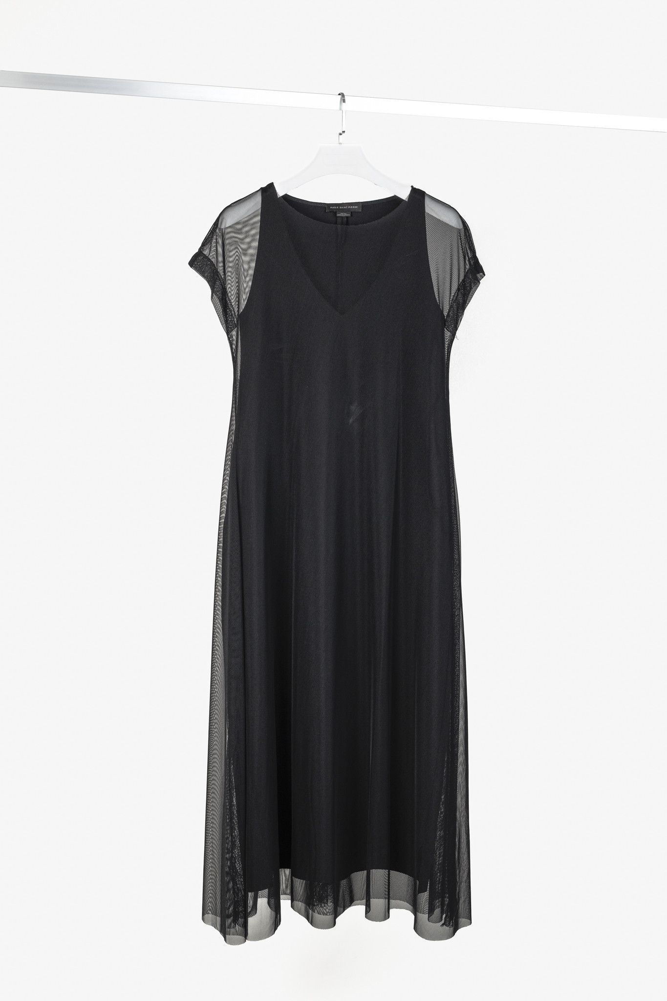 Marie Saint Pierre Marie Saint Pierre Black Mesh Sleeveless Maxi Dress Size L / US 10 / IT 46 - 1 Thumbnail