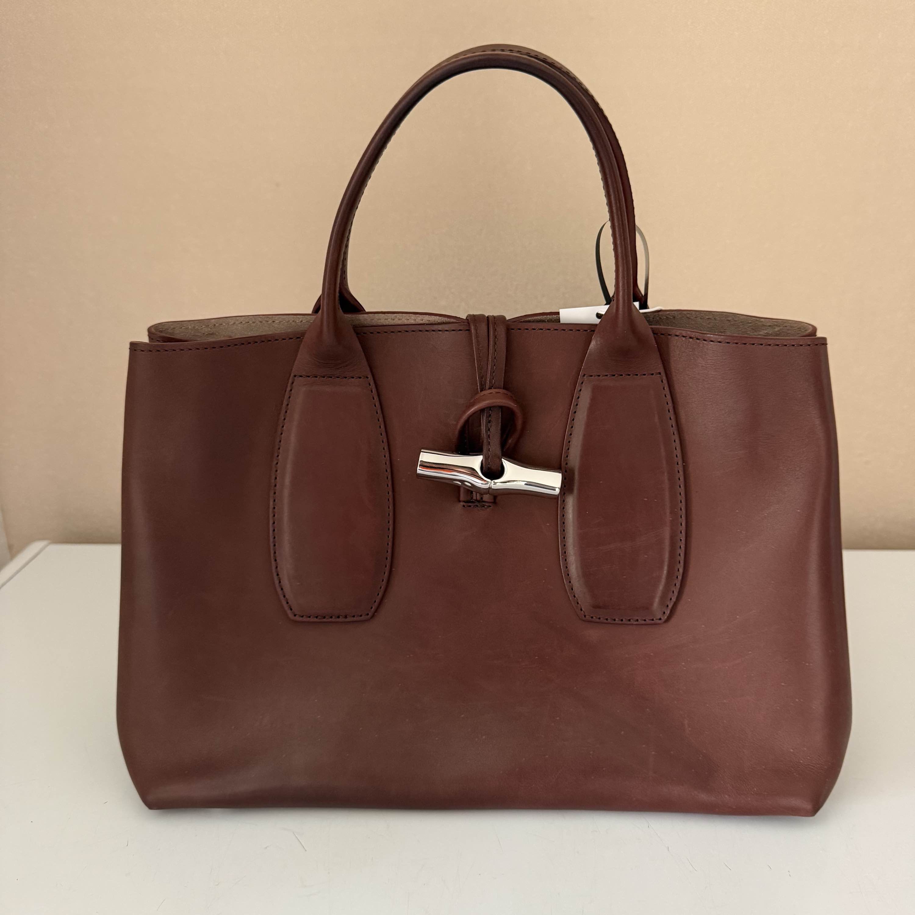 Longchamp Longchamp Le Roseau Leather Tote Bag Red Size ONE SIZE - 1 Thumbnail