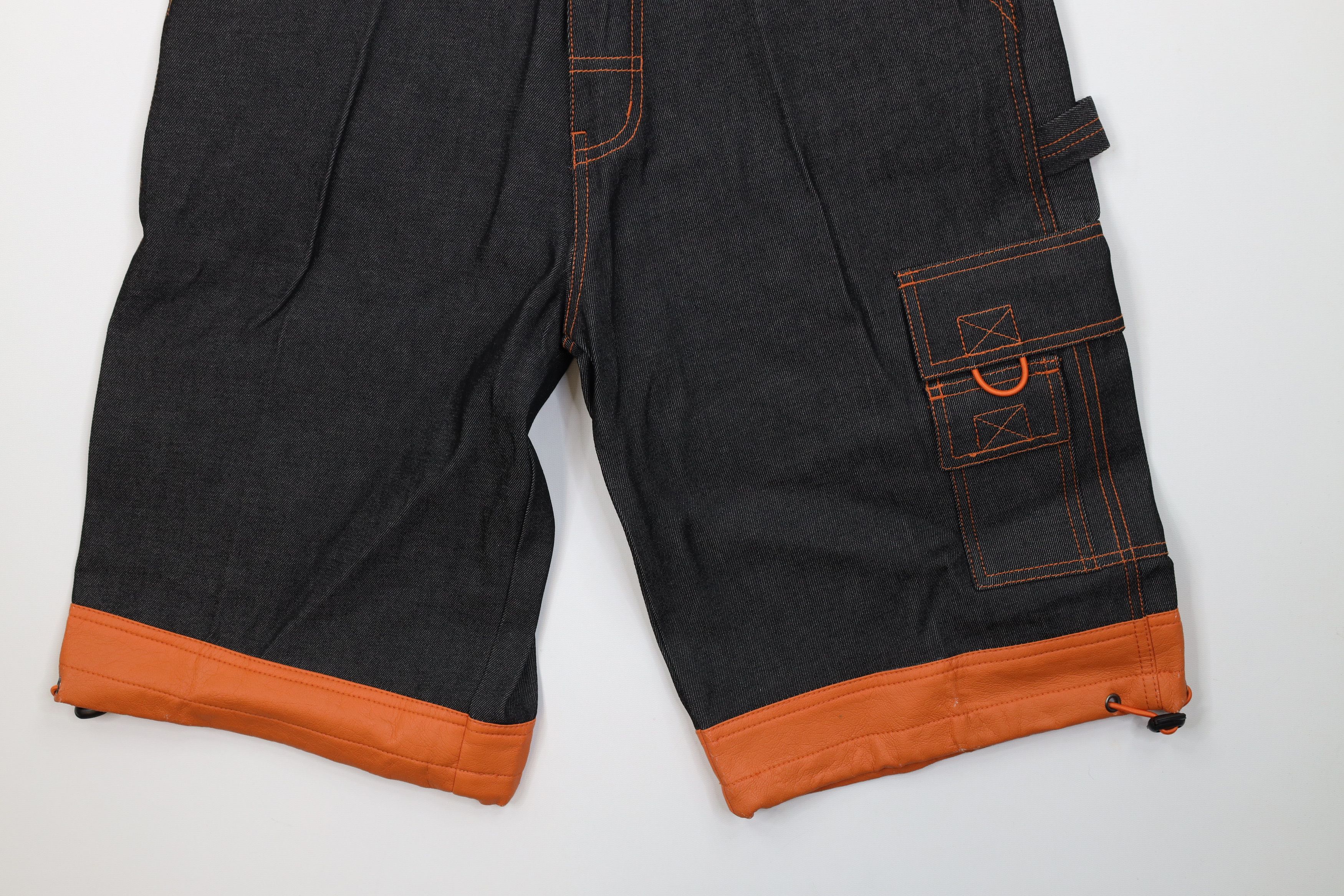 Vintage Deadstock Vintage 90s Streetwear Denim Cargo Shorts Black Size US 32 / EU 48 - 4 Thumbnail