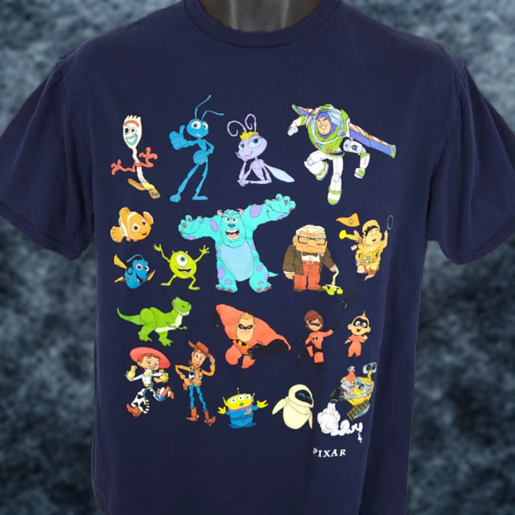 Disney **Blue Monsters Inc Up Pixar Characters T-Shirt Mens Large** User: **Blue Monsters Inc Up Pixar Characters T-Shirt Mens Large** Size US L / EU 52-54 / 3 - 1 Thumbnail
