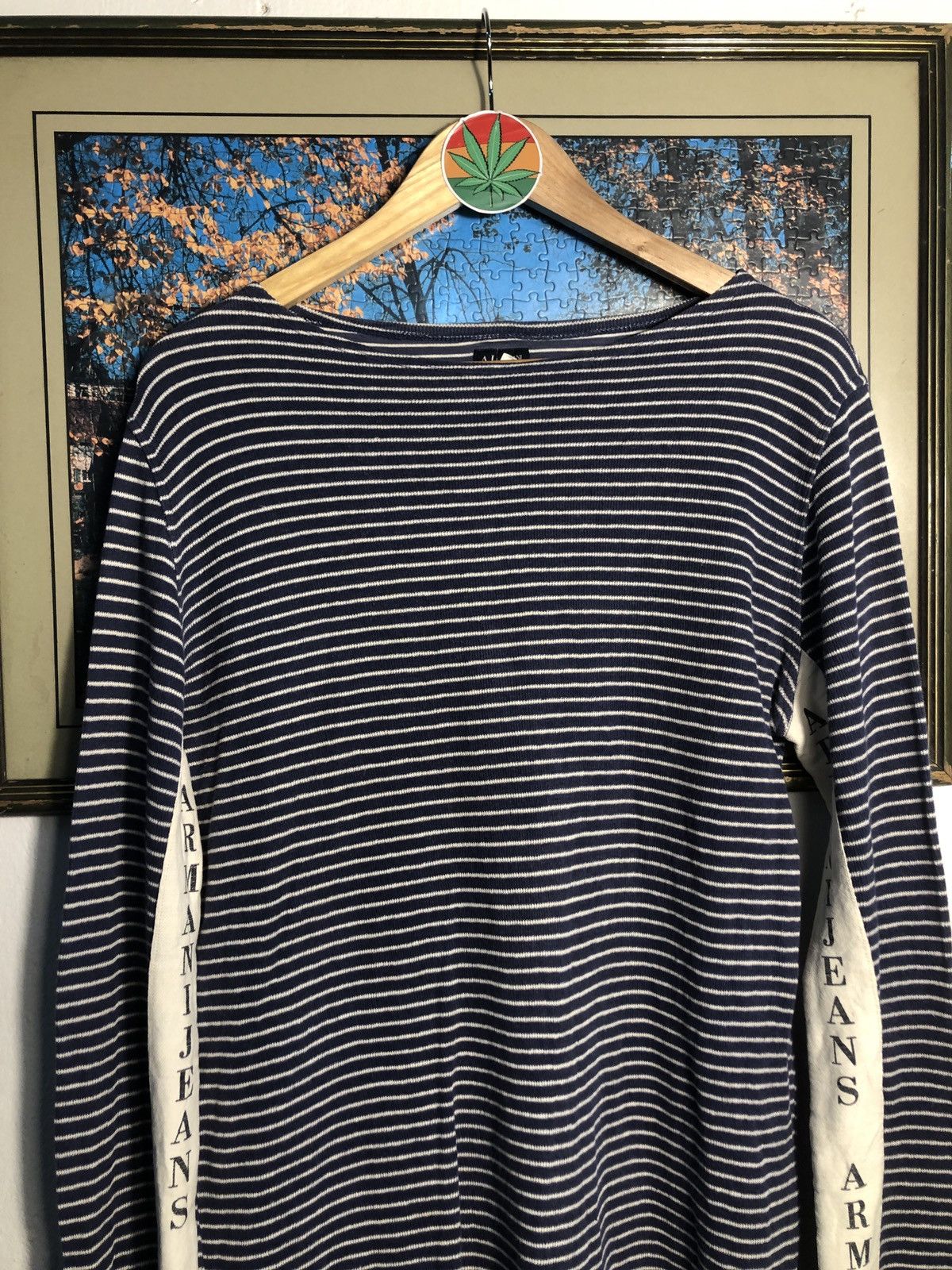 Armani × Japanese Brand ARMANI JEANS LONGSLEEVE STRIPE Size US L / EU 52-54 / 3 - 4 Thumbnail