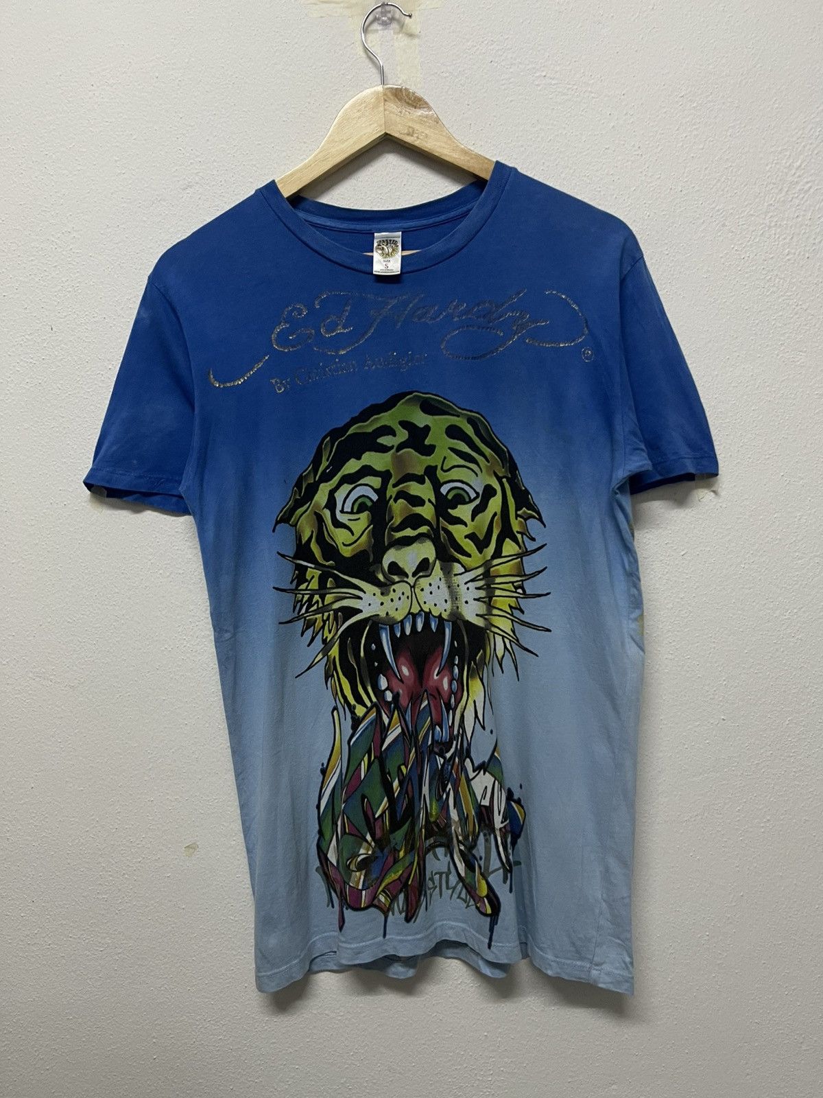 Ed Hardy 2000s ED HARDY CHRISTIAN AUDIGIER OVP DOUBLE LAYER TSHIRT Size US S / EU 44-46 / 1 - 2 Thumbnail
