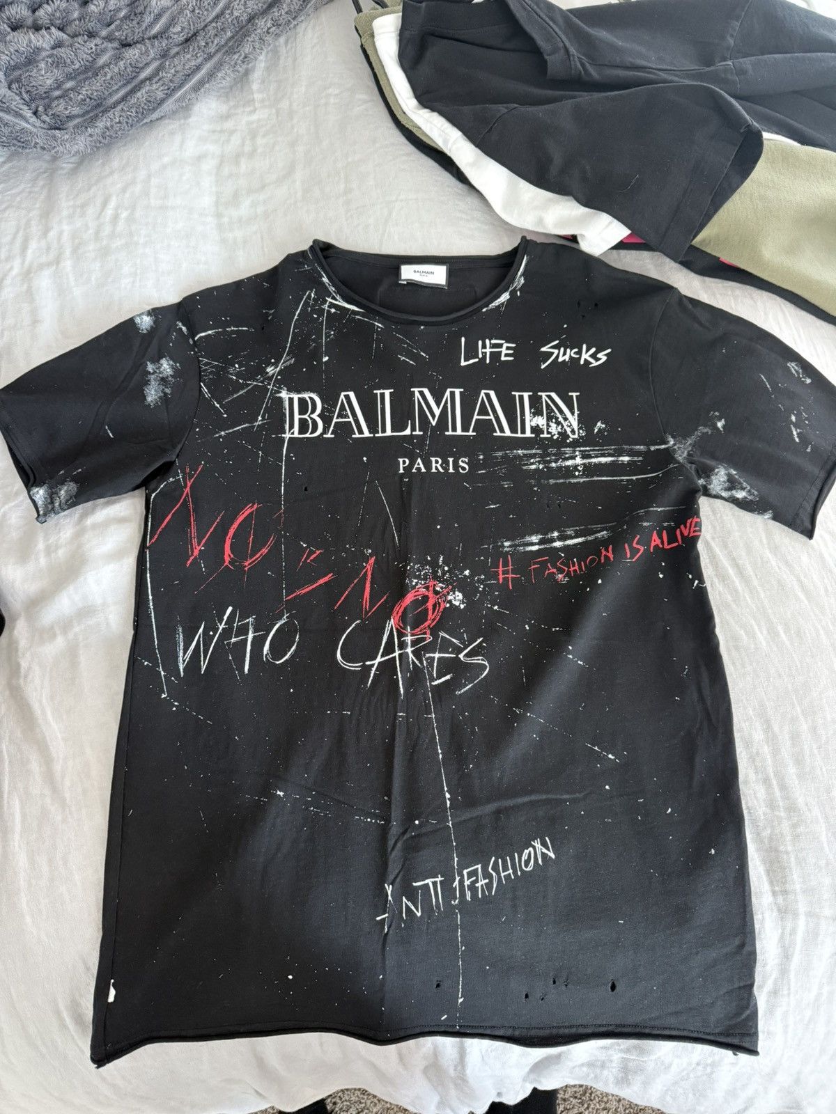 Balmain Balmain Men's Black No is No T-shirt Size US XS / EU 42 / 0 - 3 Thumbnail