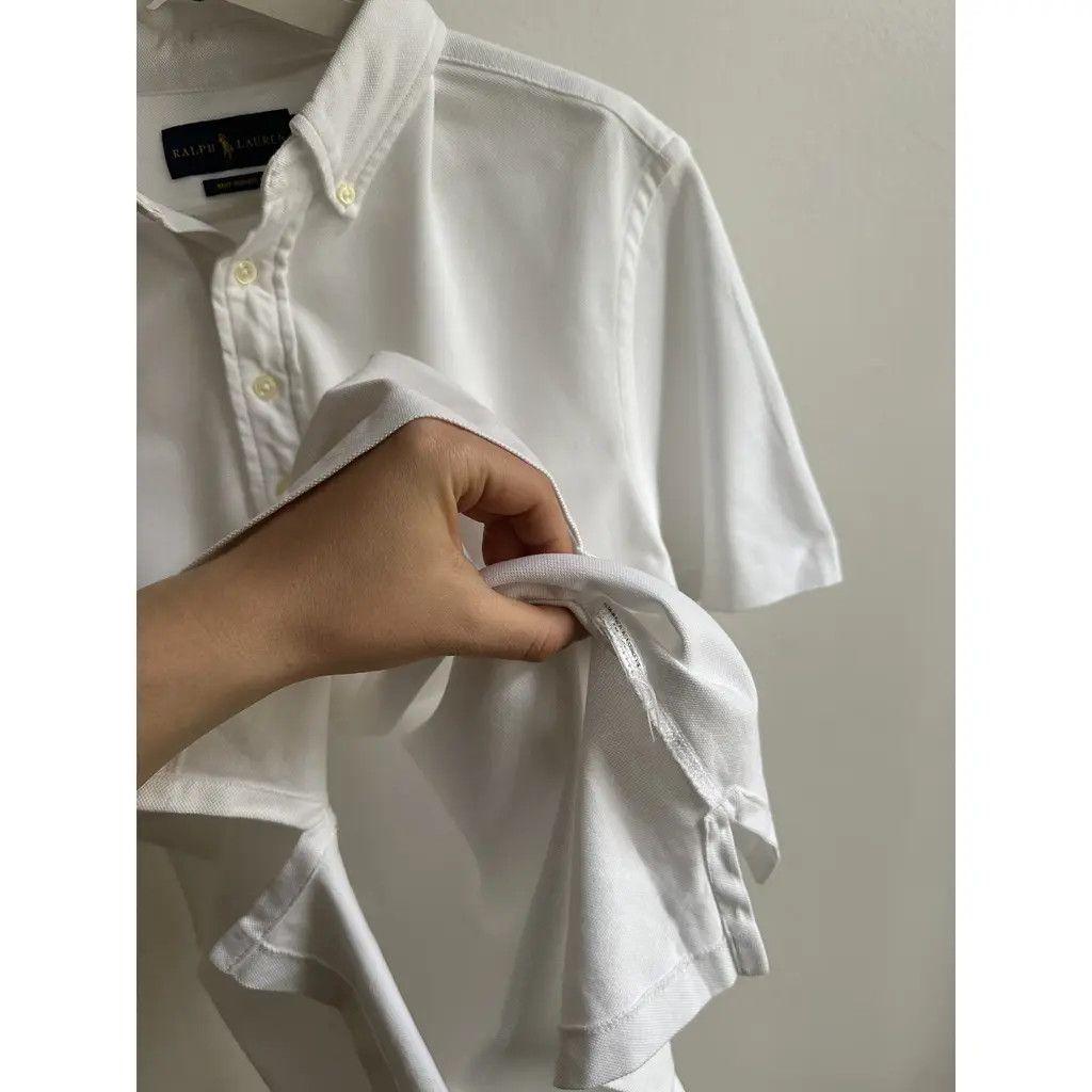 Polo Ralph Lauren Ralph Lauren White Knit Oxford Polo Shirt (Classic Logo) Size US M / EU 48-50 / 2 - 7 Thumbnail