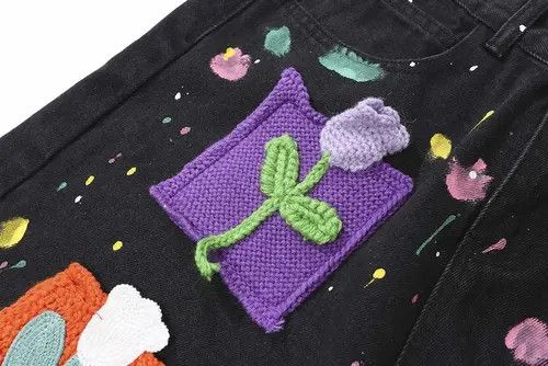 Designer Graffiti style denim shorts baggy in vibe style cargo y2k Size US 32 / EU 48 - 7 Thumbnail