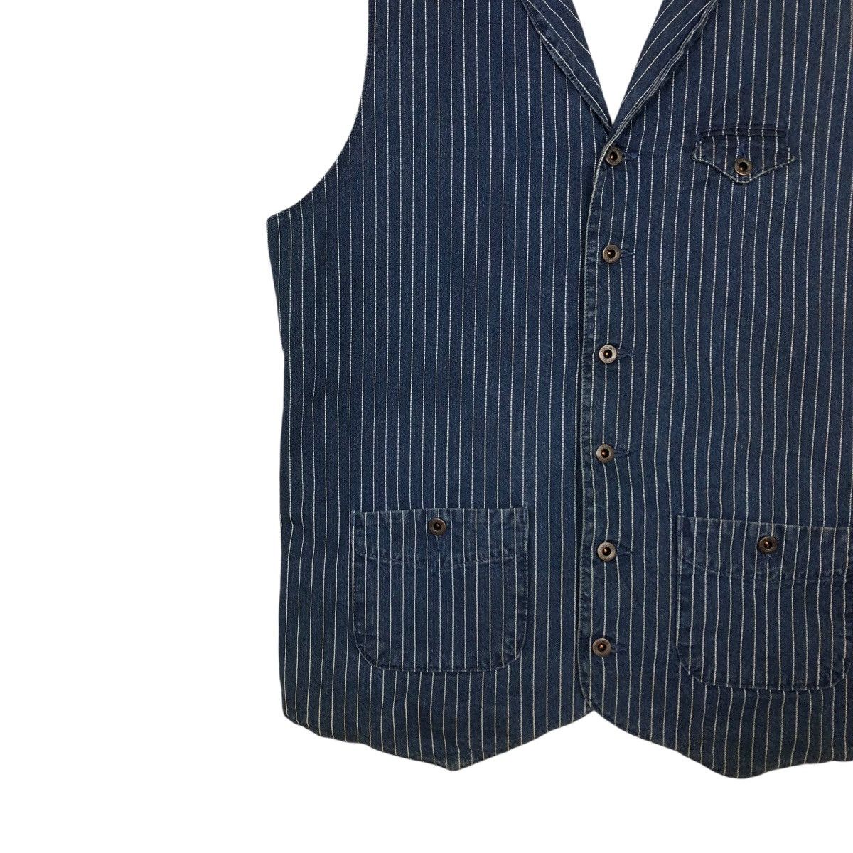 Eternal 🔥VINTAGE WAIST COATS VEST ETERNAL HICKORY CHORE STRIPED Size US L / EU 52-54 / 3 - 6 Thumbnail