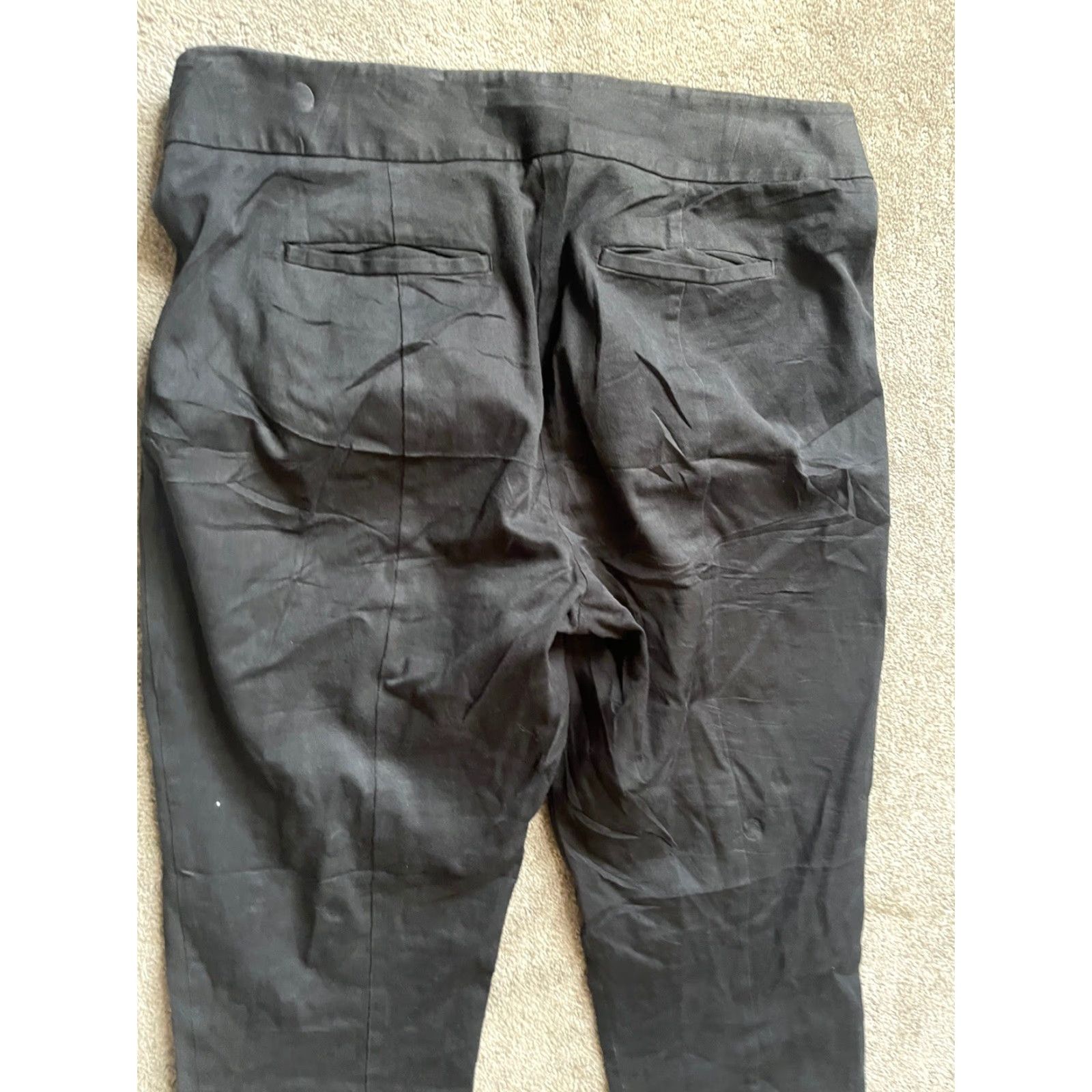 Ann Taylor VINTAGE Ann Taylor Loft Cropped Women's Pants Size 6 Black Solid Cotton Blend Style Size 28" / US 6 / IT 42 - 4 Thumbnail