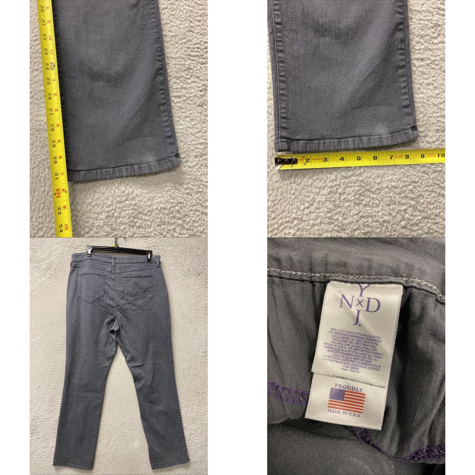 NYDJ VINTAGE NYDJ Marilyn Straight Denim Jeans 20W Women Gray Stretch Mid-Rise 5-Pocket Size 42" / US 20 - 8 Thumbnail
