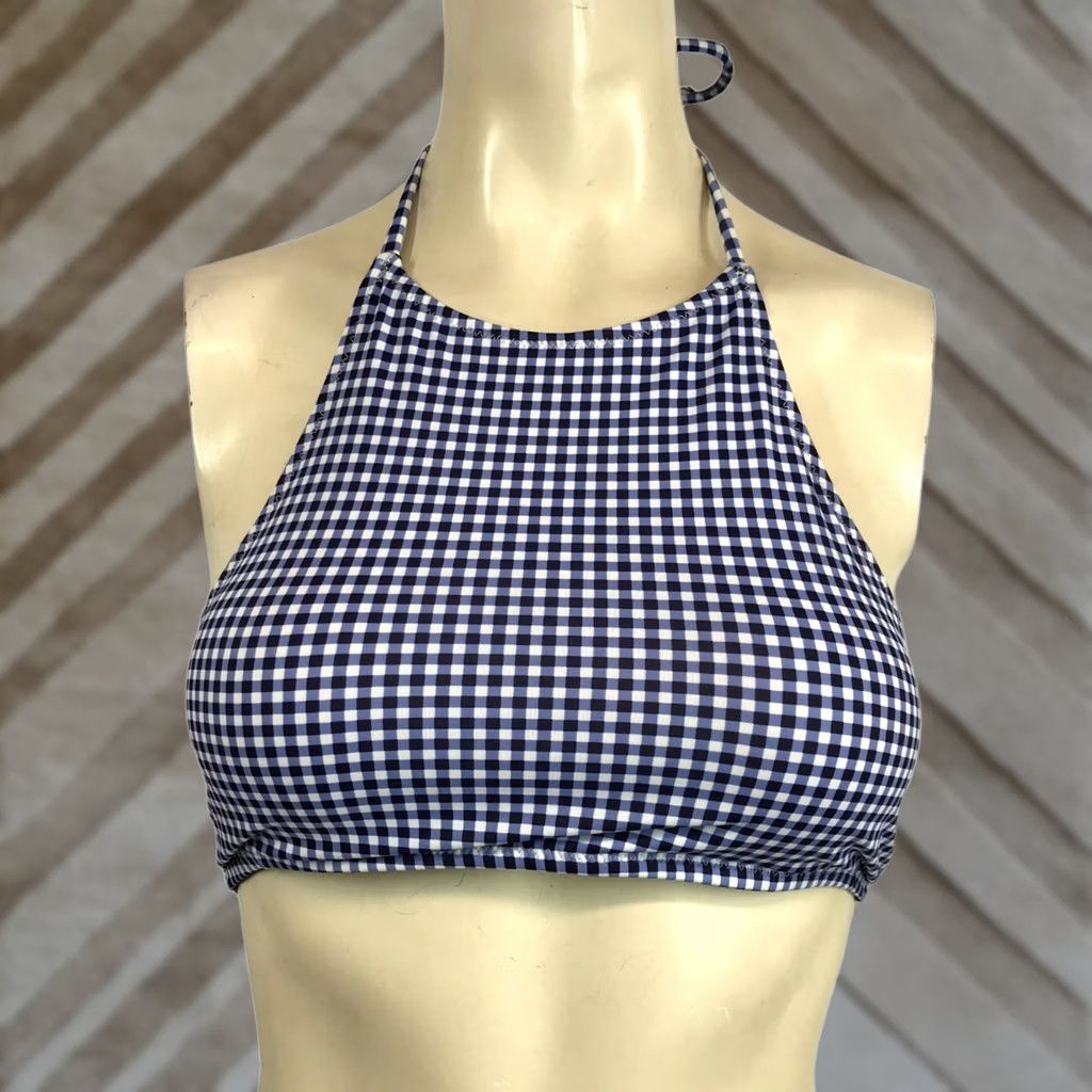 American Apparel AMERICA APPAREL Women Top Halter Padded Blue White Check M Short Description: Not Applicable Size M / US 6-8 / IT 42-44 - 1 Thumbnail