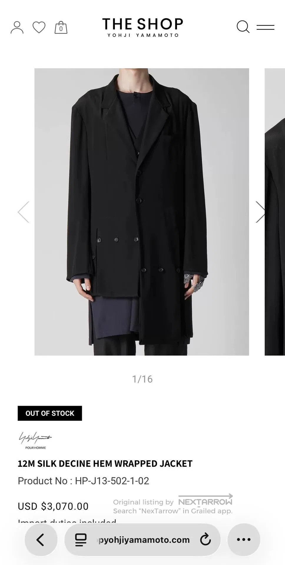 Yohji Yamamoto asymmetrical black acetate coat by yohji yamamoto. Size US M / EU 48-50 / 2 - 2 Thumbnail