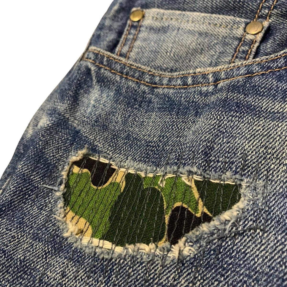 Bape Bape Damage Denim Pants Size US 36 / EU 52 - 3 Thumbnail