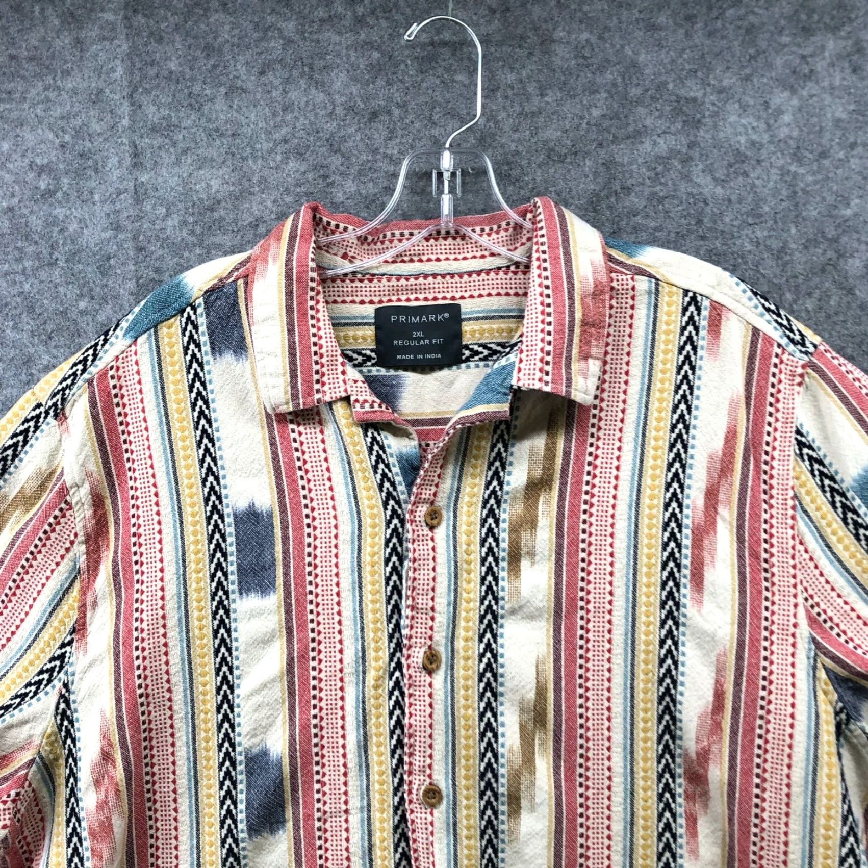 Primark Primark Shirt Mens 2XL Beige Short Sleeve Button-Up Woven Floral Hawaiian Tropical Coastal Resort Size US XXL / EU 58 / 5 - 3 Thumbnail