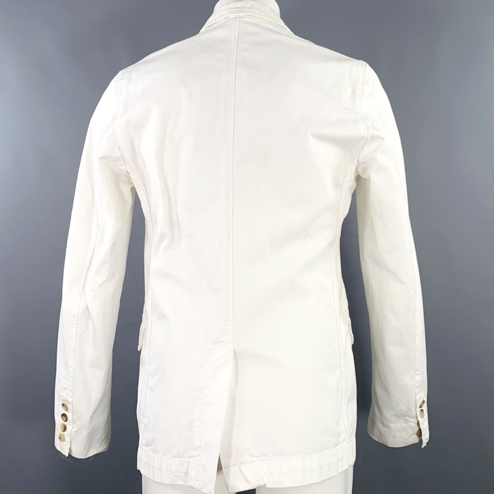 Dolce & Gabbana D&G by DOLCE & GABBANA Jacket White Cotton Peak Lapel 38 Men Adult XS? Size US XXS / EU 40 - 3 Thumbnail