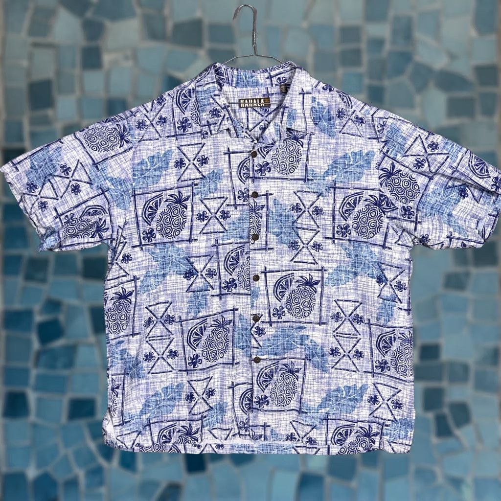 Vintage Kahala Shirt Mens 3XL Floral Hawaiian Pineapple Swinger Geometric USA Linen Shirt Size US XXL / EU 58 / 5 - 1 Thumbnail