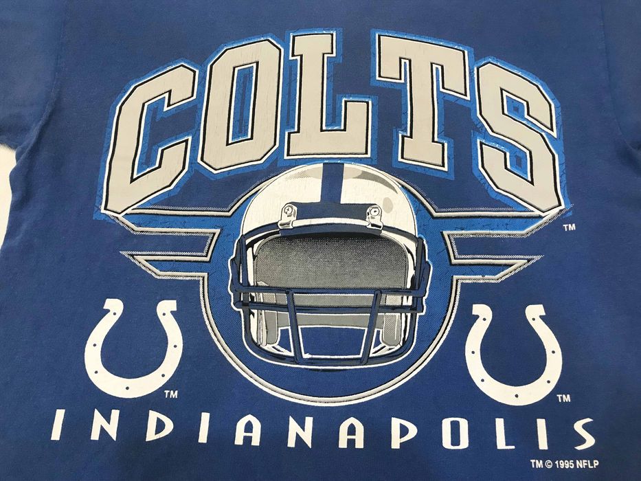 NFL Indianapolis Colts Big Logo Single Stitch T-Shirt USA Made