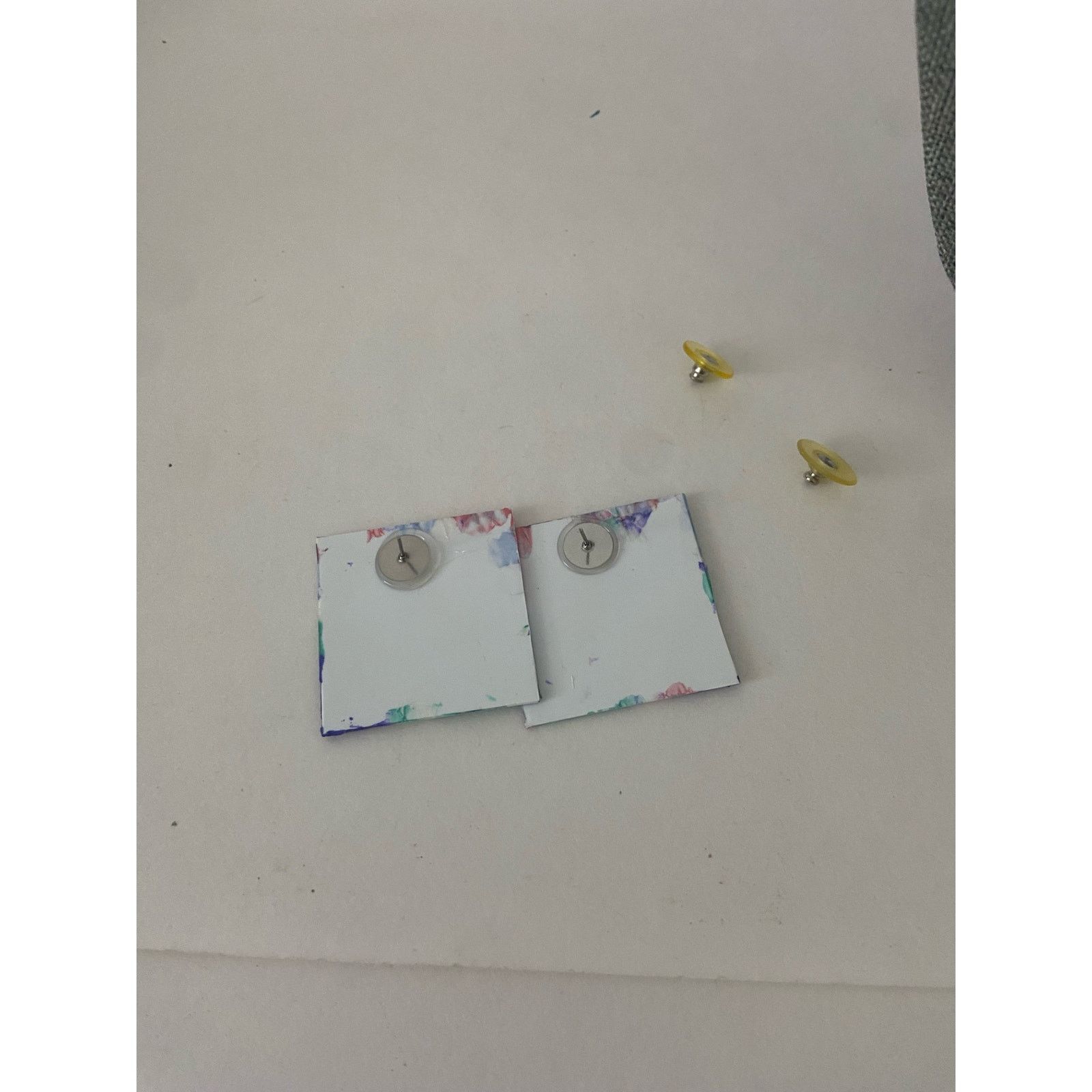 Handmade square earrings colorful Size ONE SIZE - 4 Thumbnail