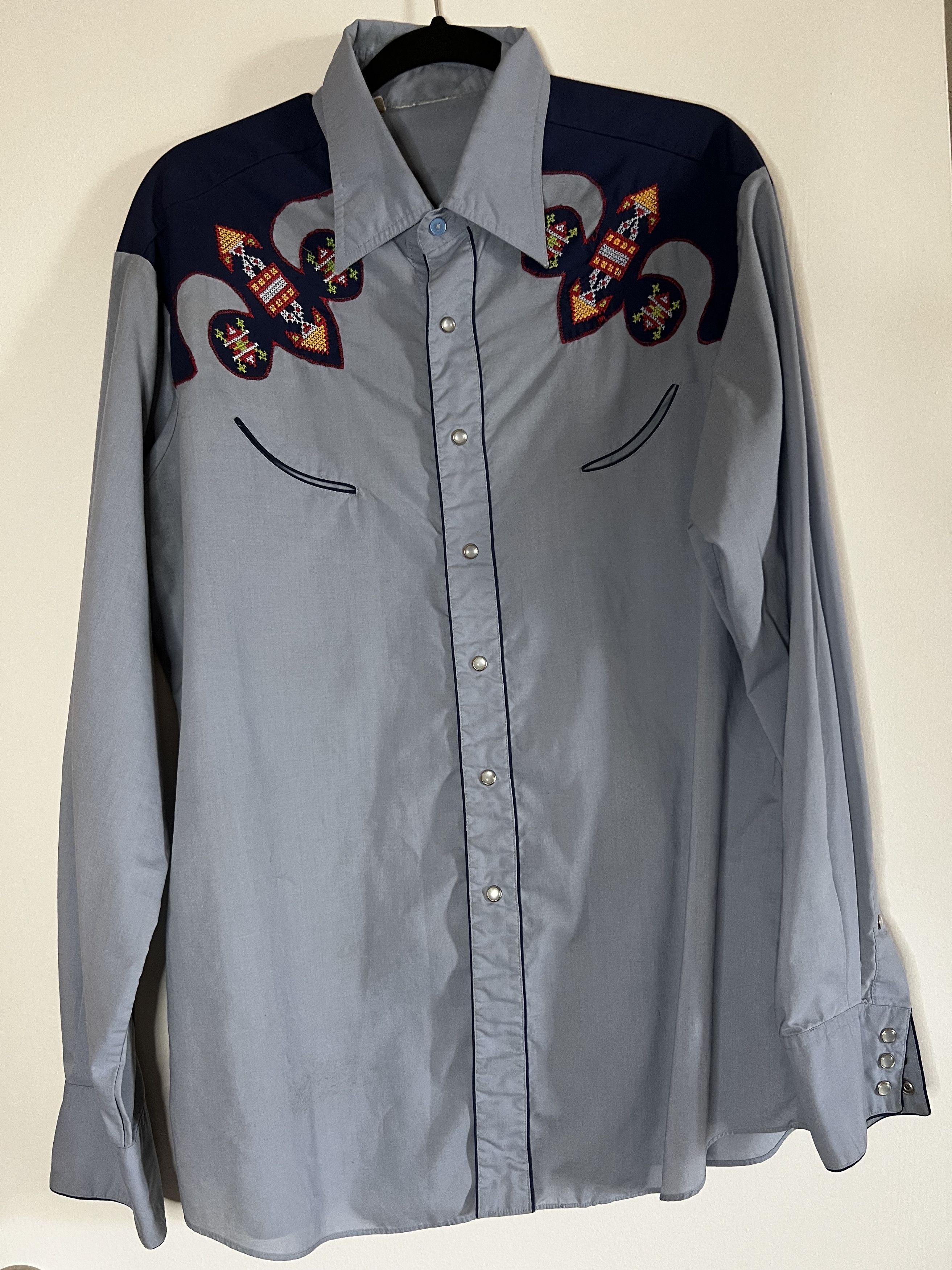 Other × Vintage Vintage Western Native American Pattern Pearl Snap Button Up Size US XL / EU 56 / 4 - 1 Thumbnail