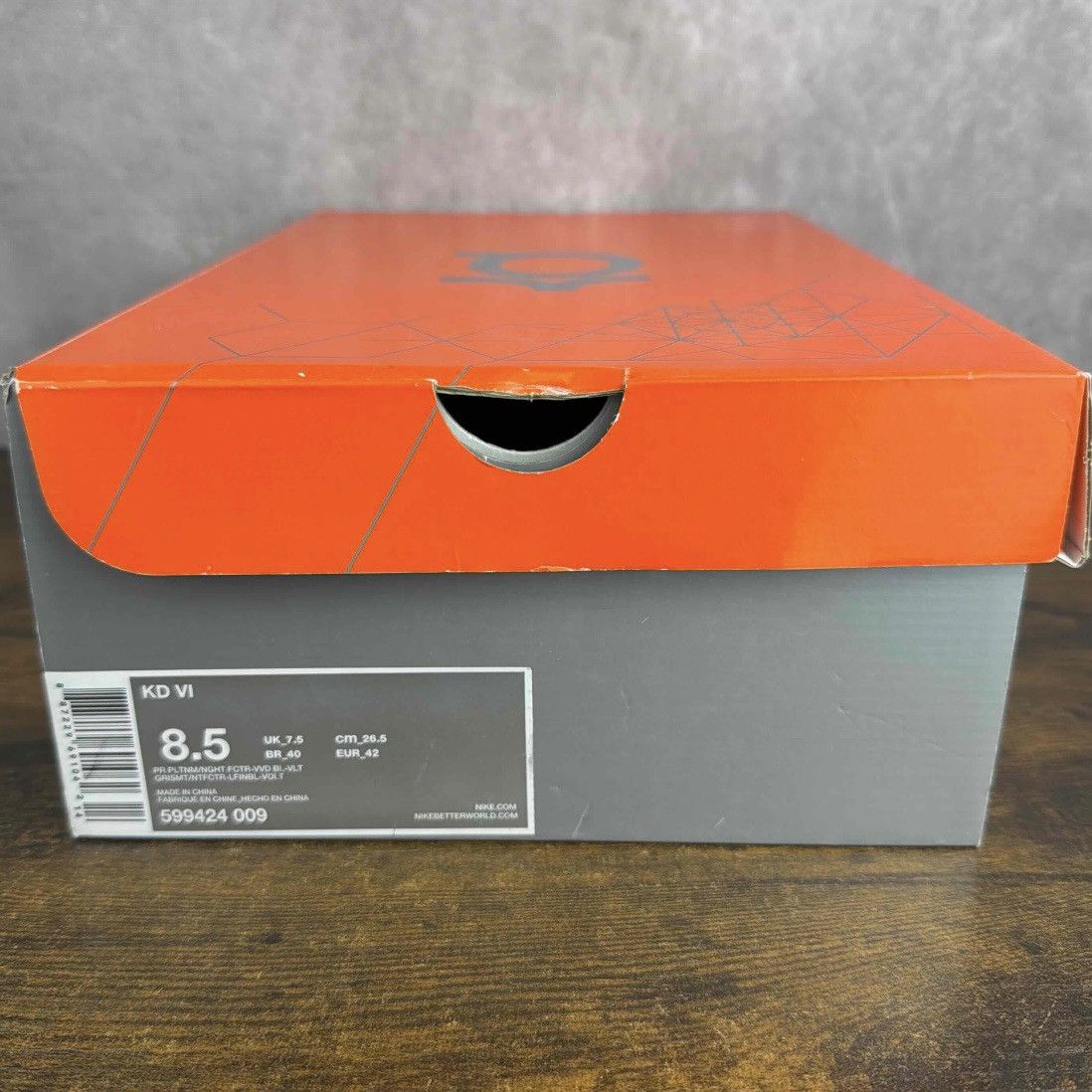 Nike Nike KD 6 Pure Platinum Home II Size 8.5 599424-009 Men’s OG Size US 8.5 / EU 41-42 - 9 Thumbnail