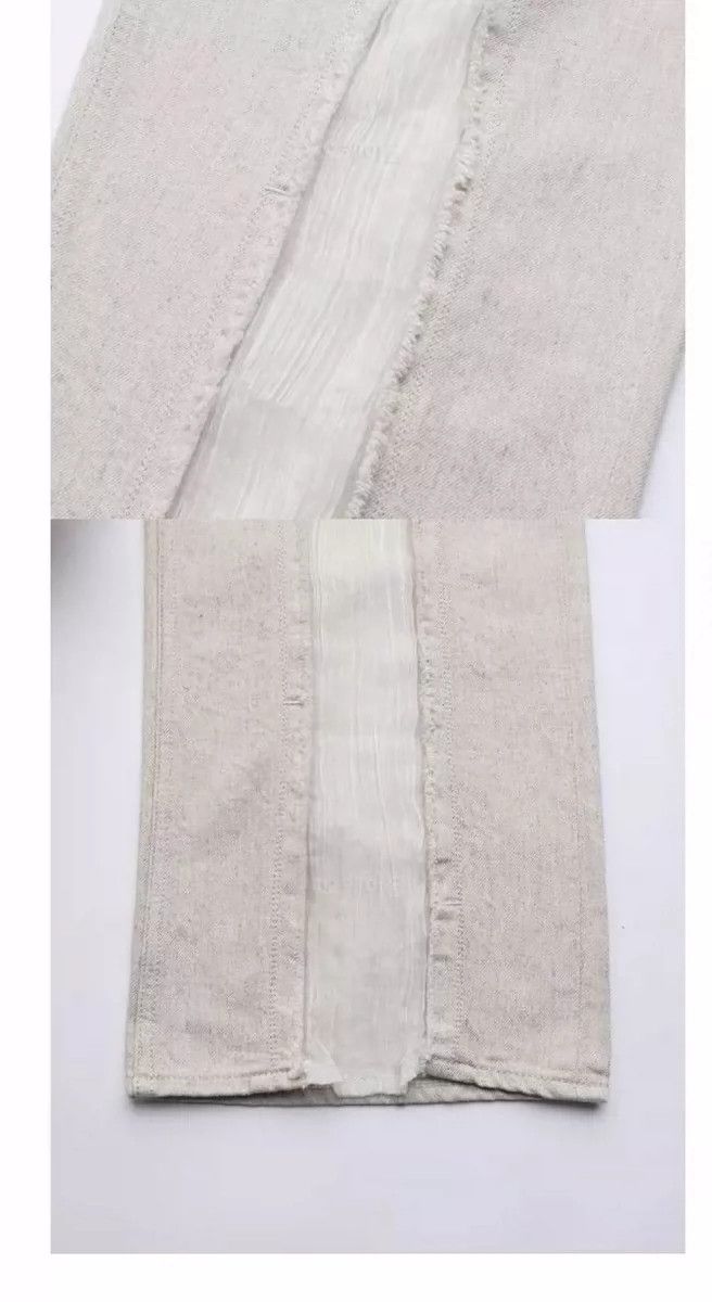 Our Legacy Our Legacy White cotton linen loose thin mesh patchwork je Size US 31 - 6 Thumbnail