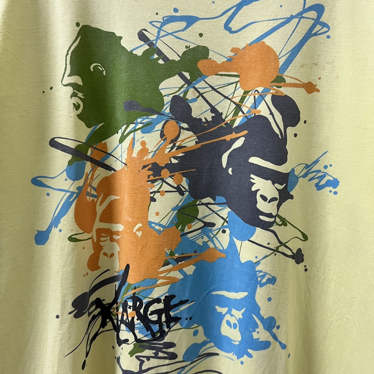 Japanese Brand × Vintage × Xlarge VTG XLARGE PAINT DESIGN TEE Size US XL / EU 56 / 4 - 3 Thumbnail