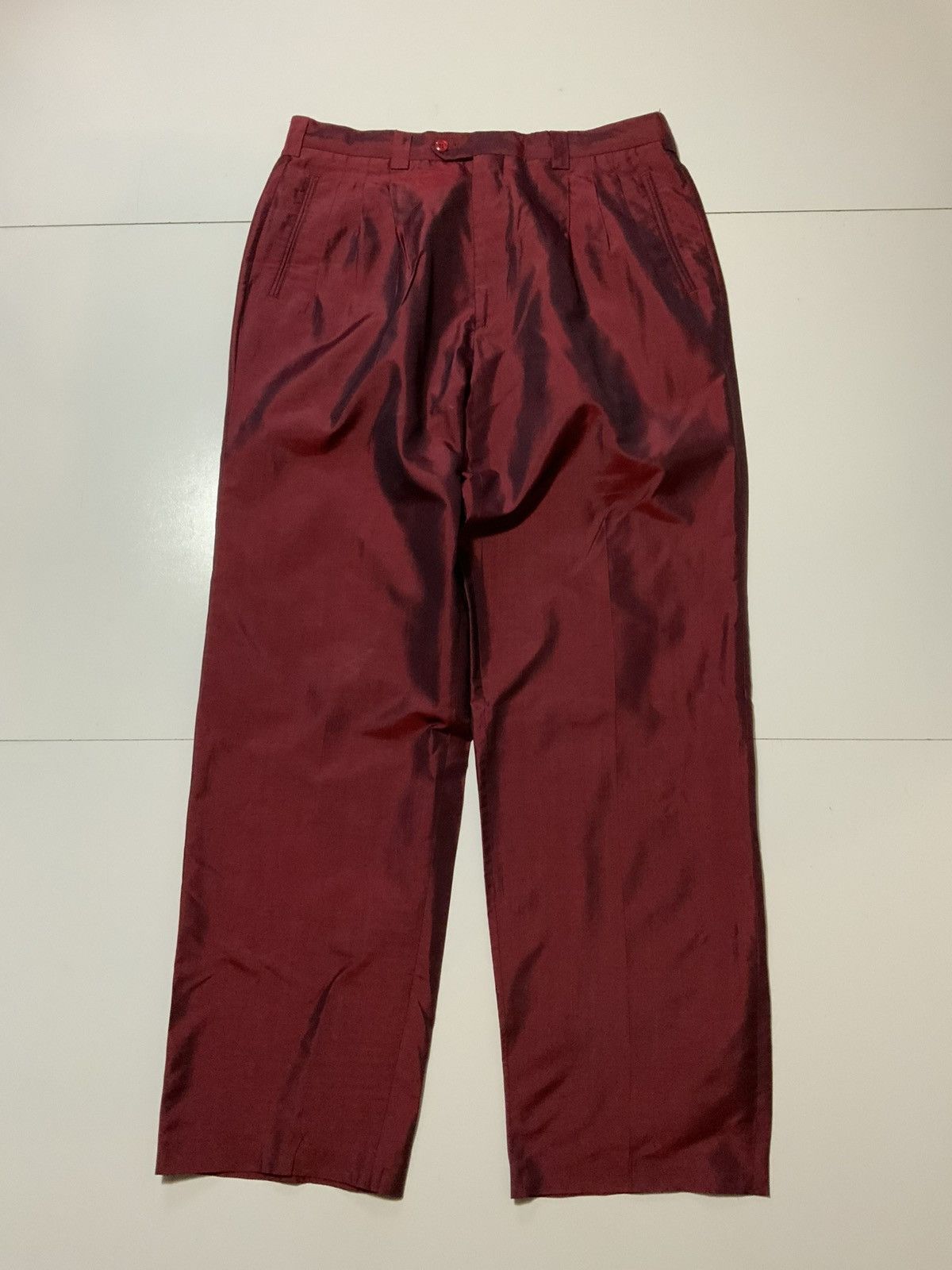 Vintage Joey Richi 100% Silk Pleated Baggy Loose Dress Pants